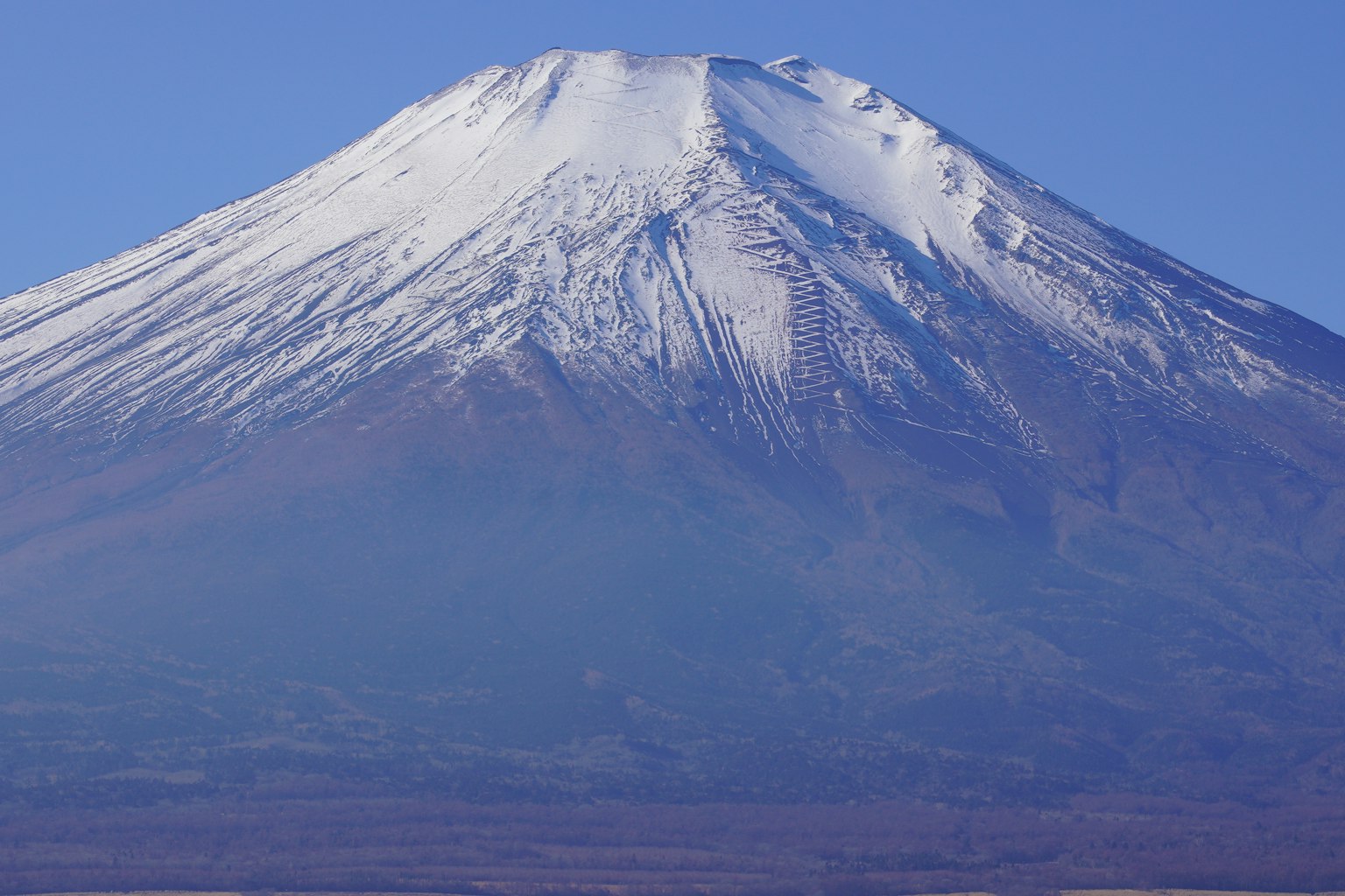 Beautiful view of snow-covered Mount Fuji