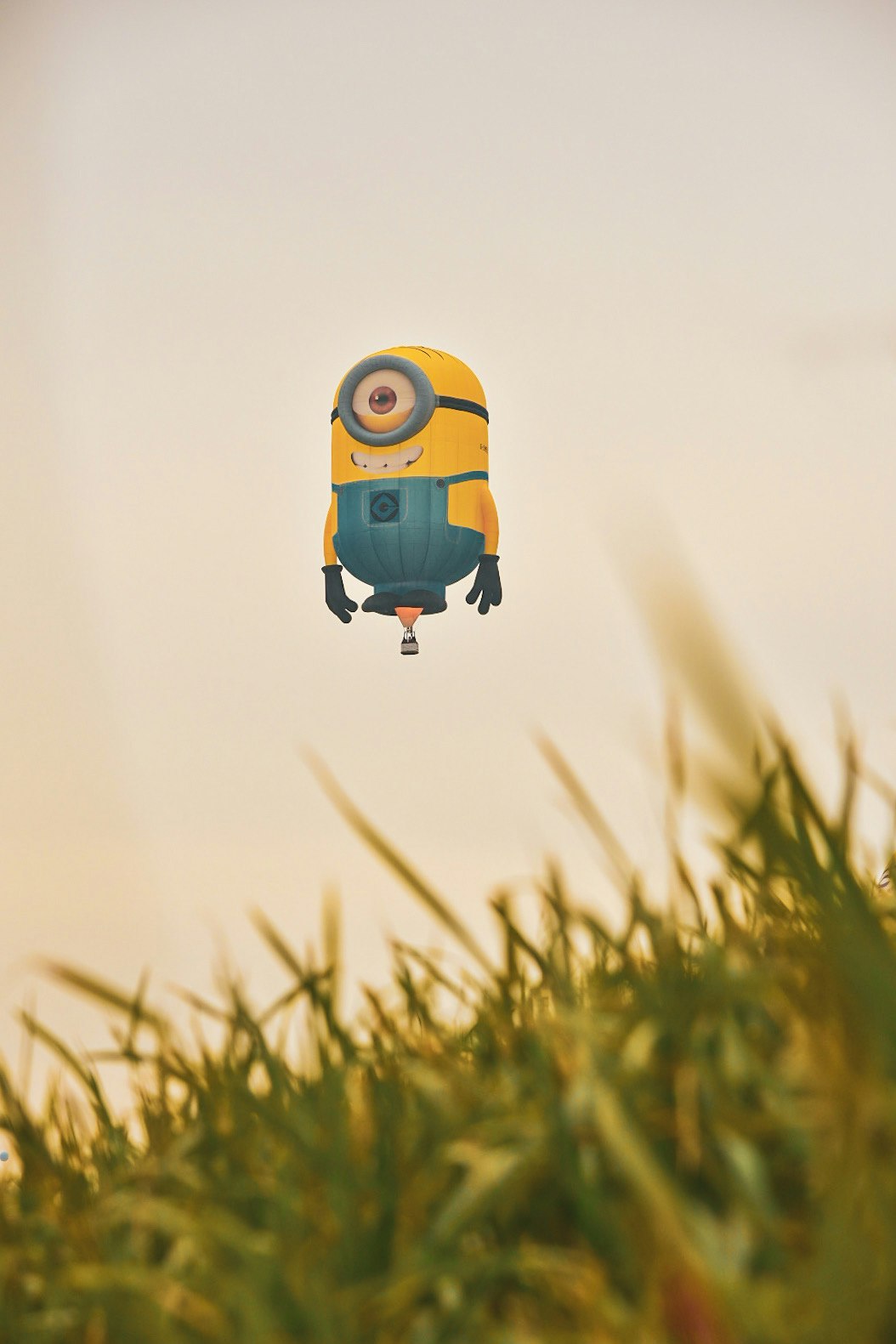 Minion-like character illustration in the grass