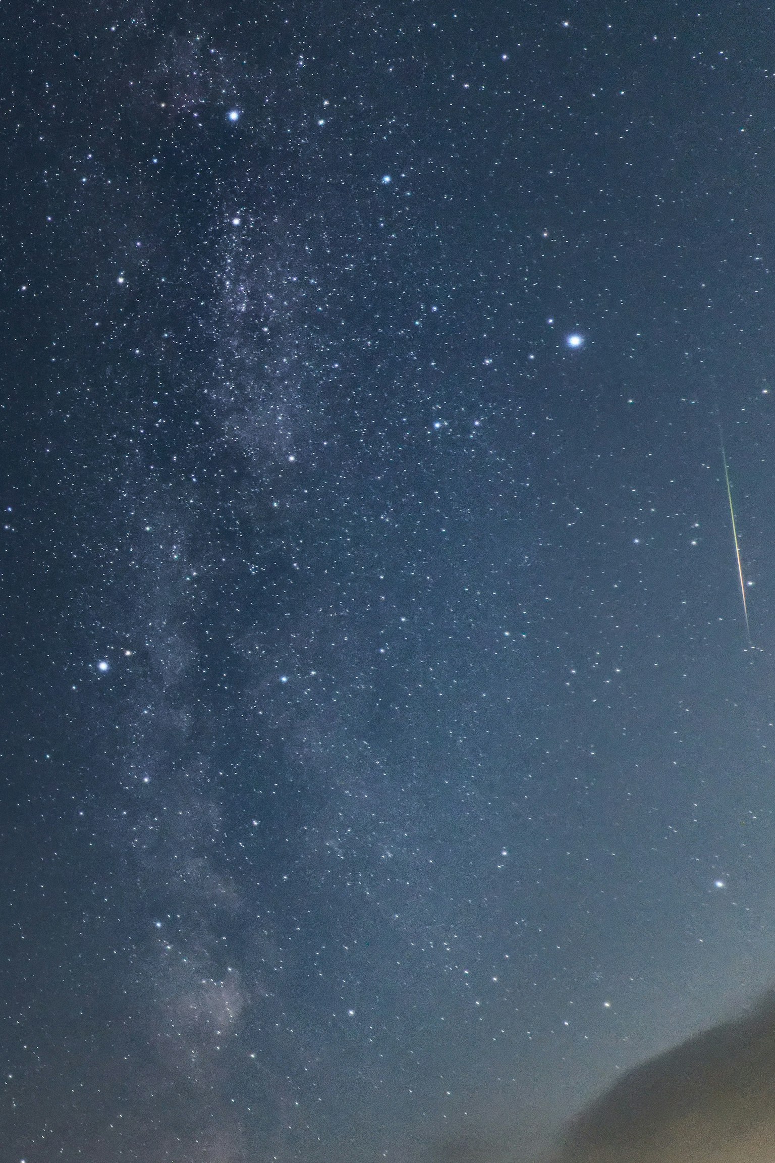美丽的夜空与星星和流星