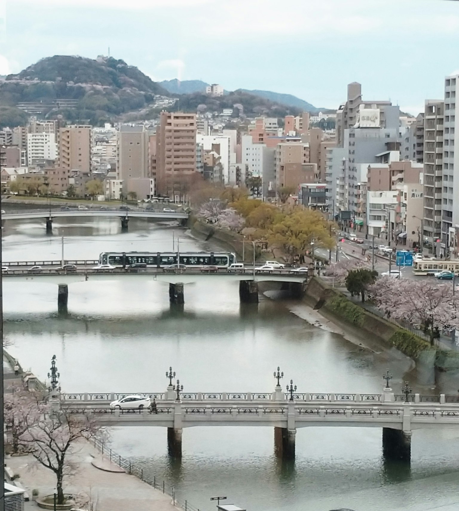 Paysage urbain avec des ponts et une rivière