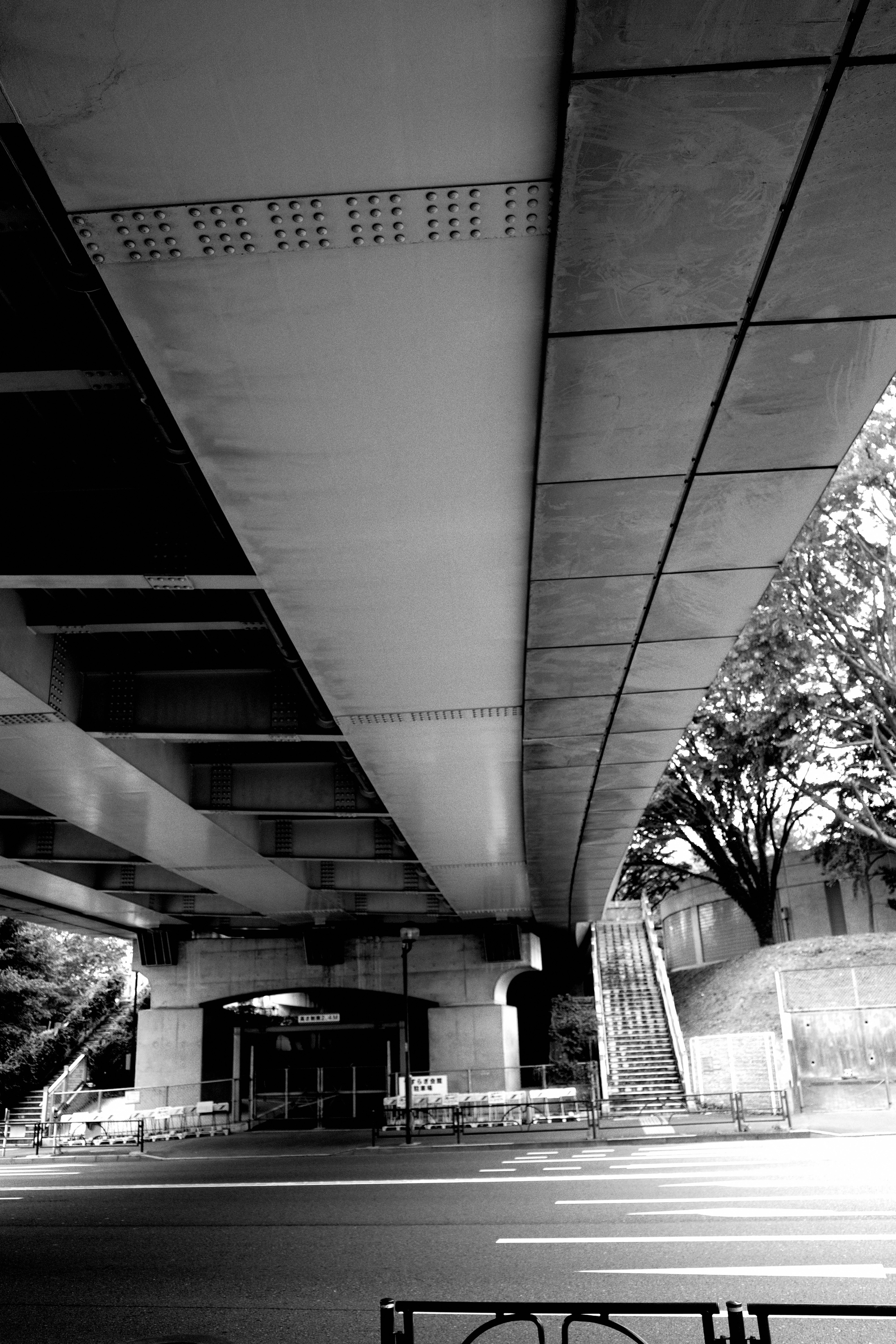 underpass concrete architecture and road intersection