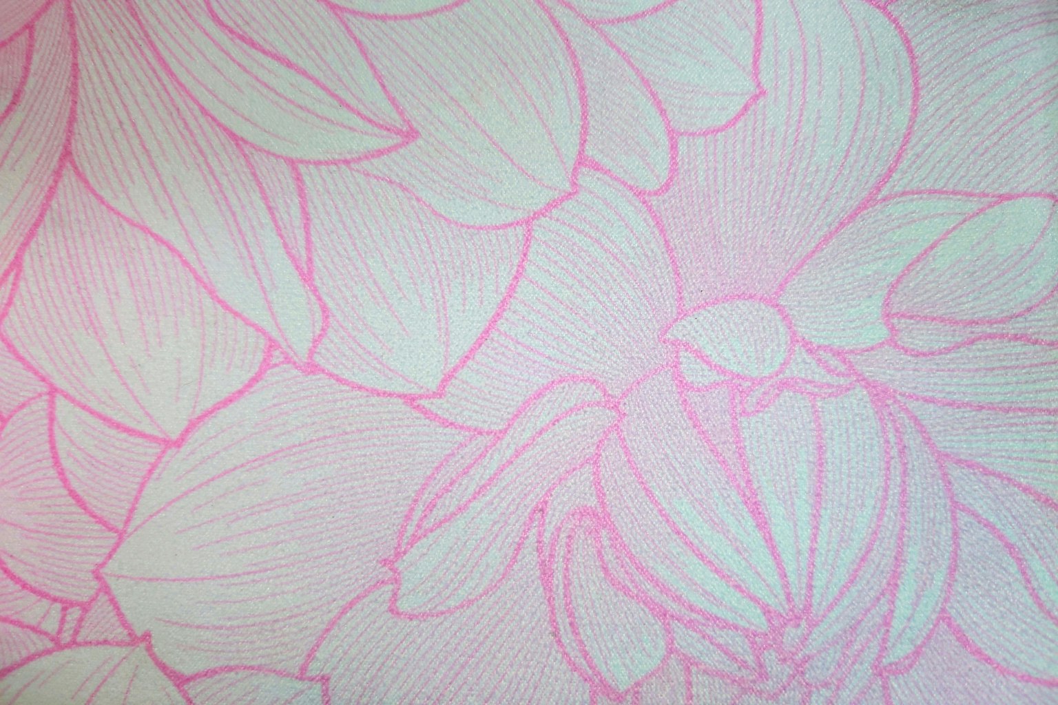 Soft pink floral texture with detailed line art