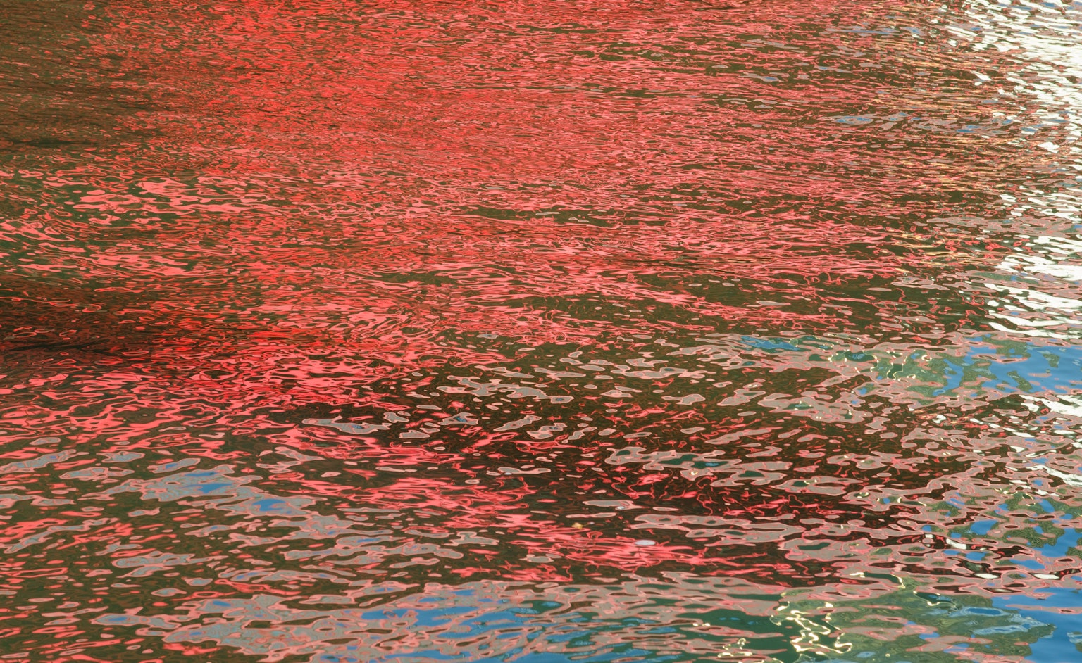 Image avec des reflets rouges et bleus sur la surface de l'eau