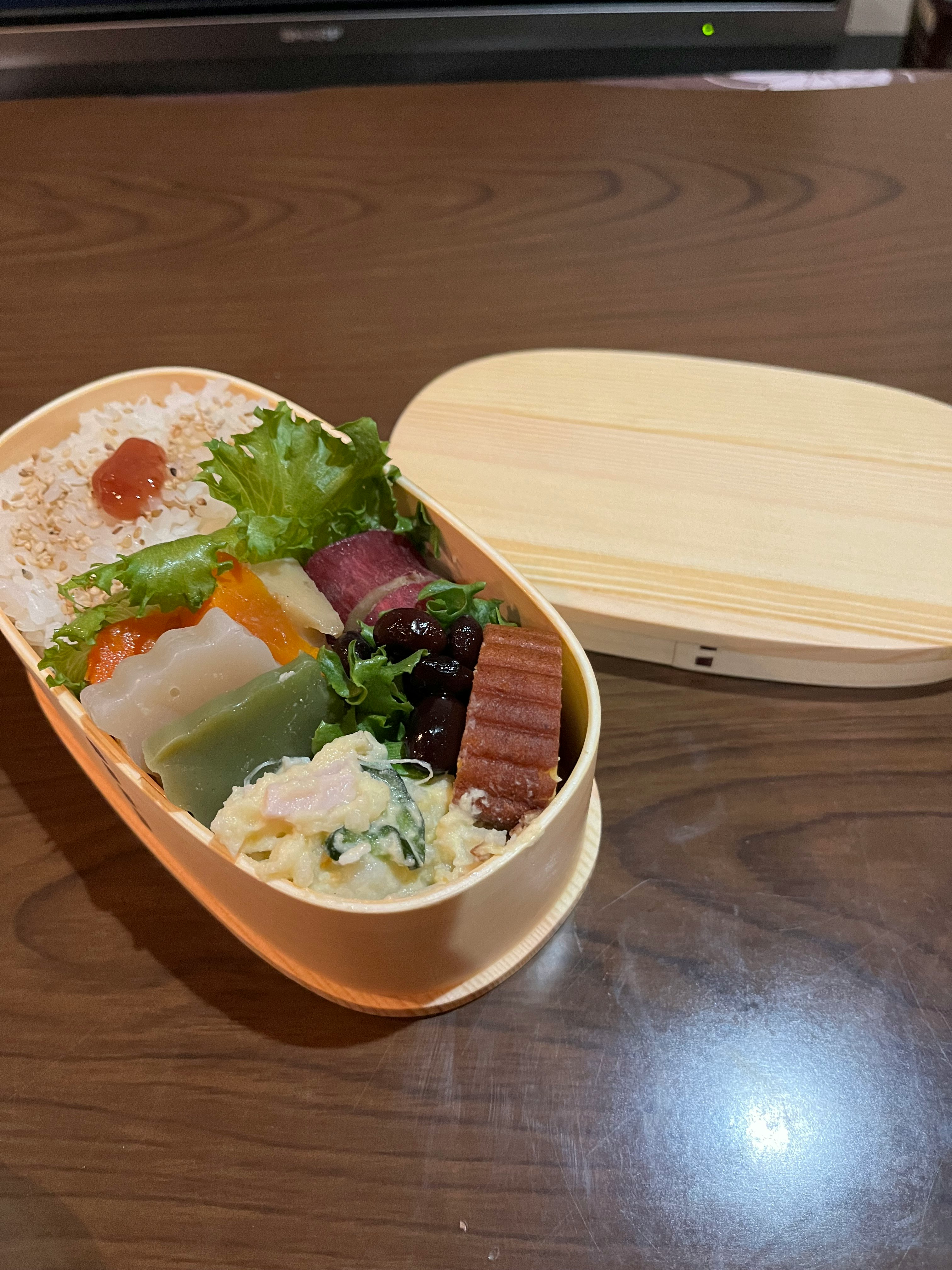 bento lunch on a wooden table