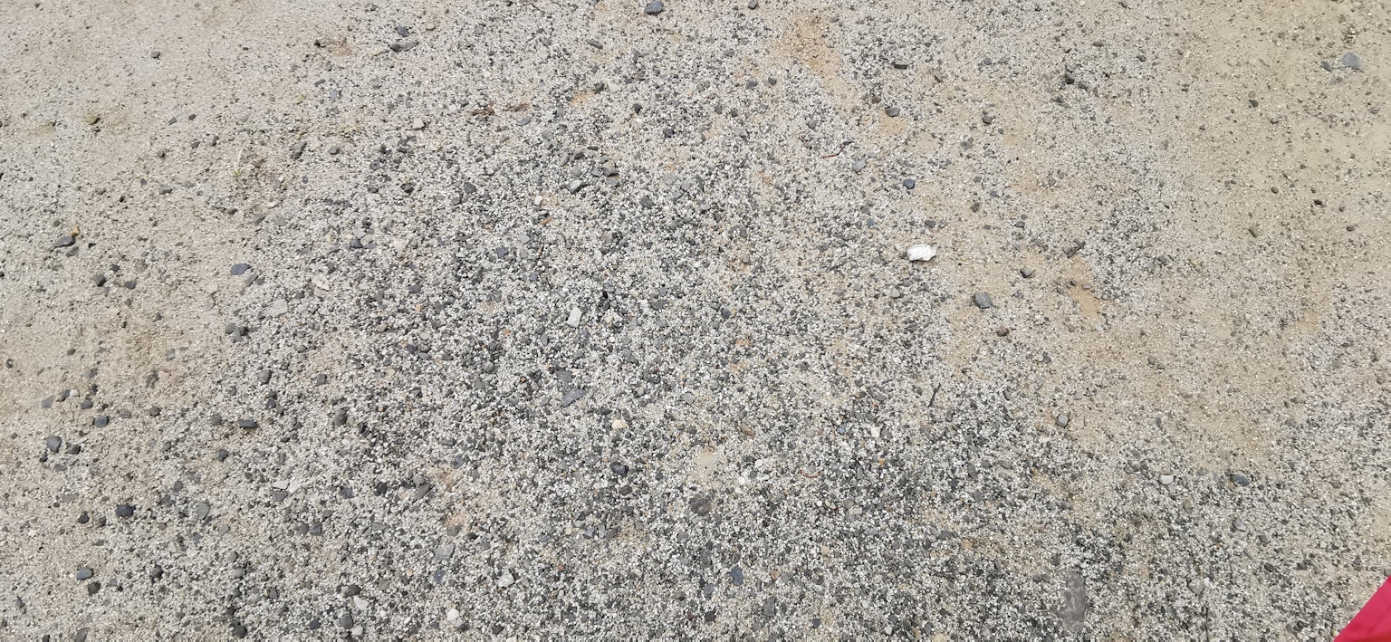 Texture of ground covered with gravel and small stones