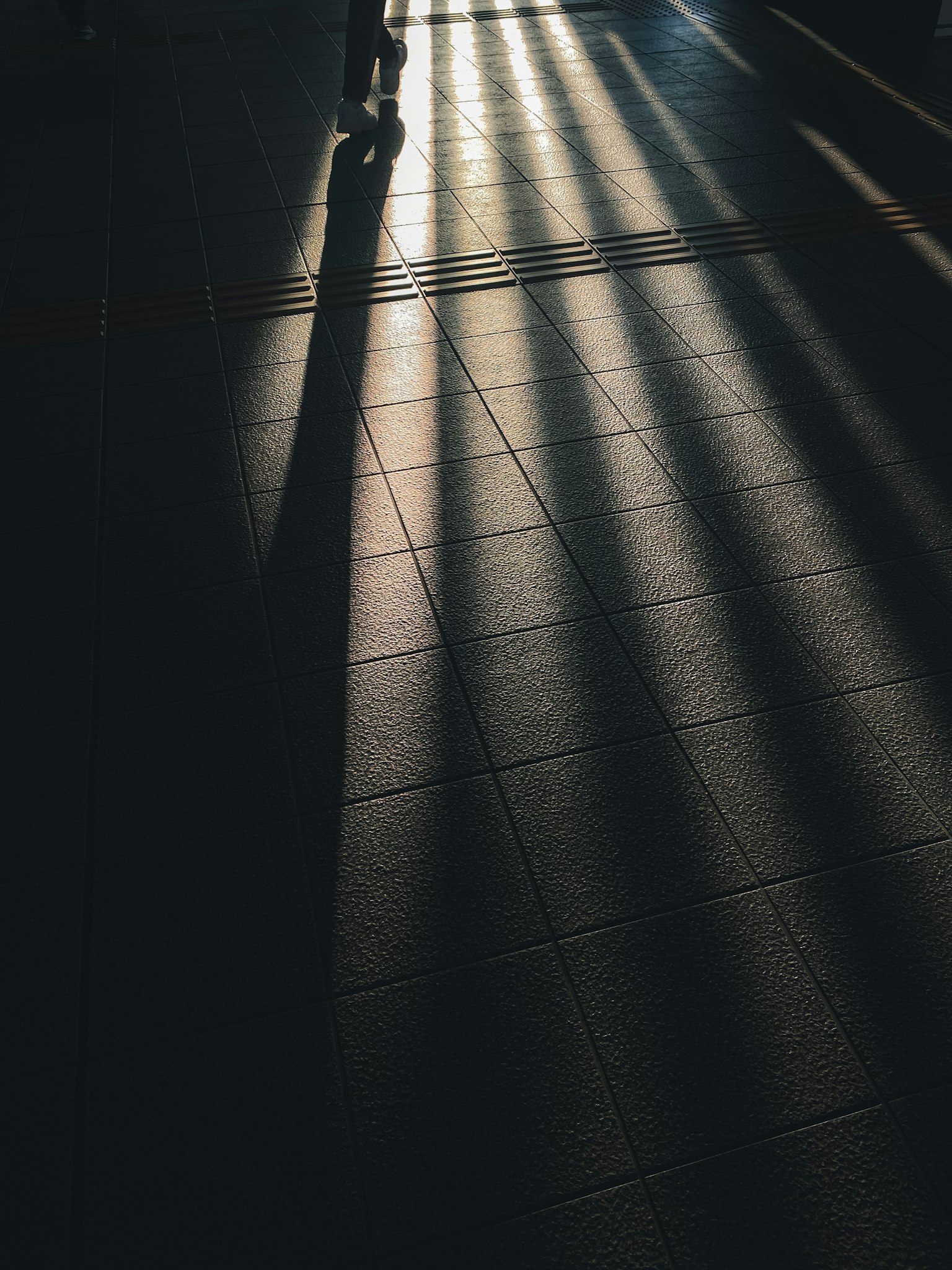 地板上的光影条纹