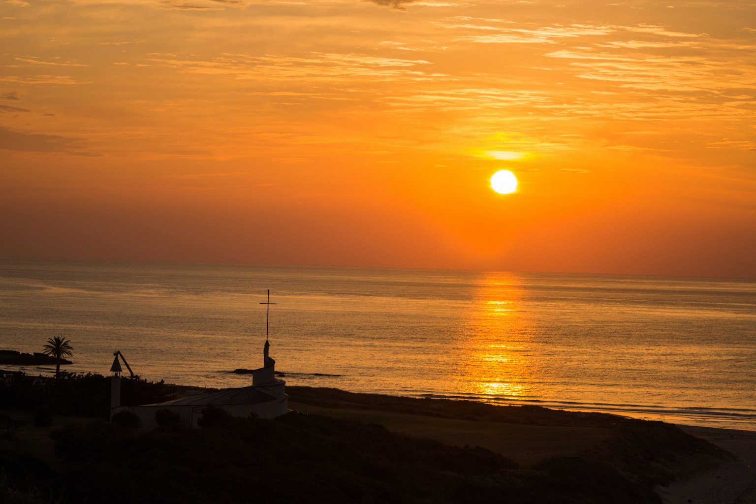 Beautiful landscape of the sunset over the sea