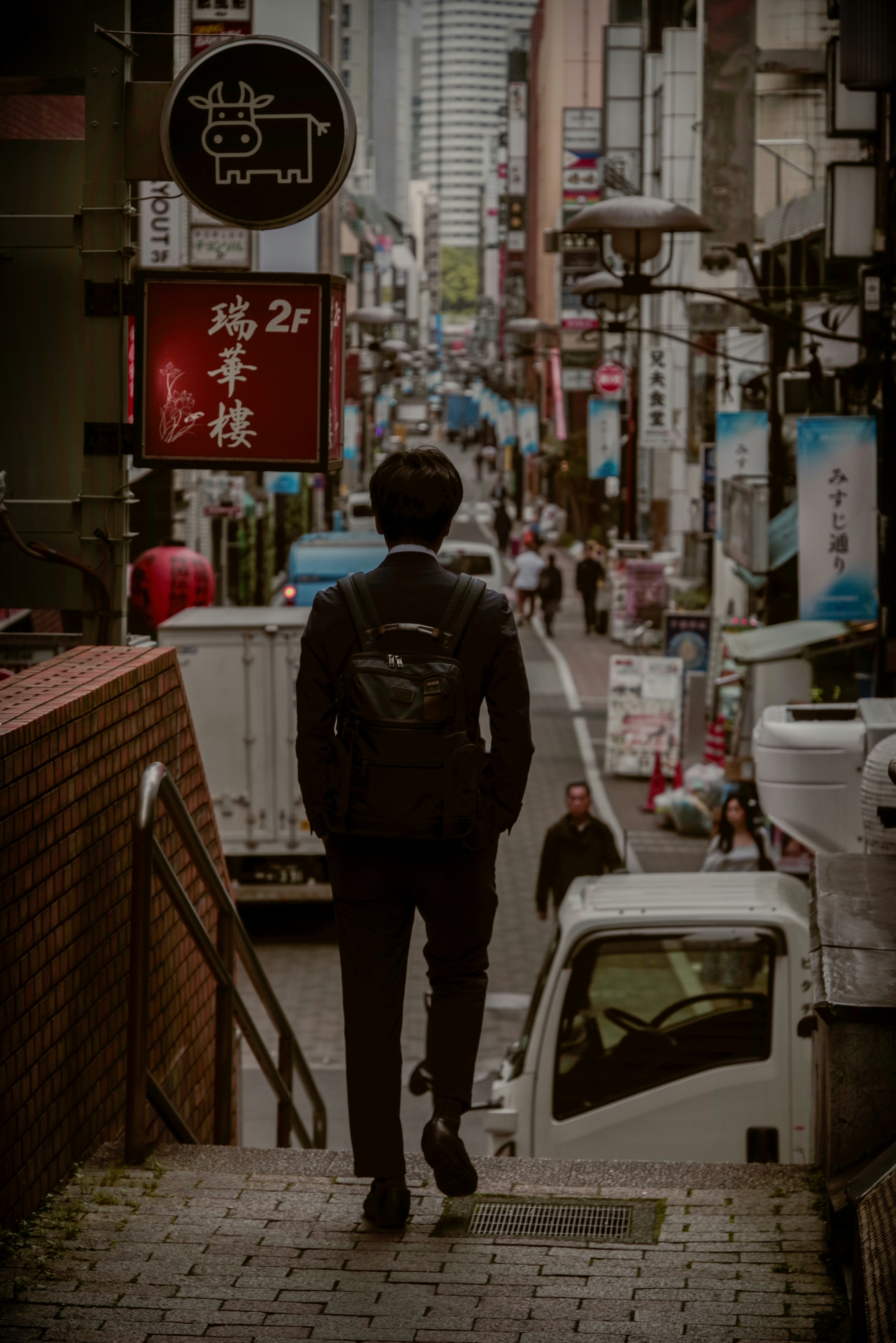 福吉坂通往台阶的街巷城市景观