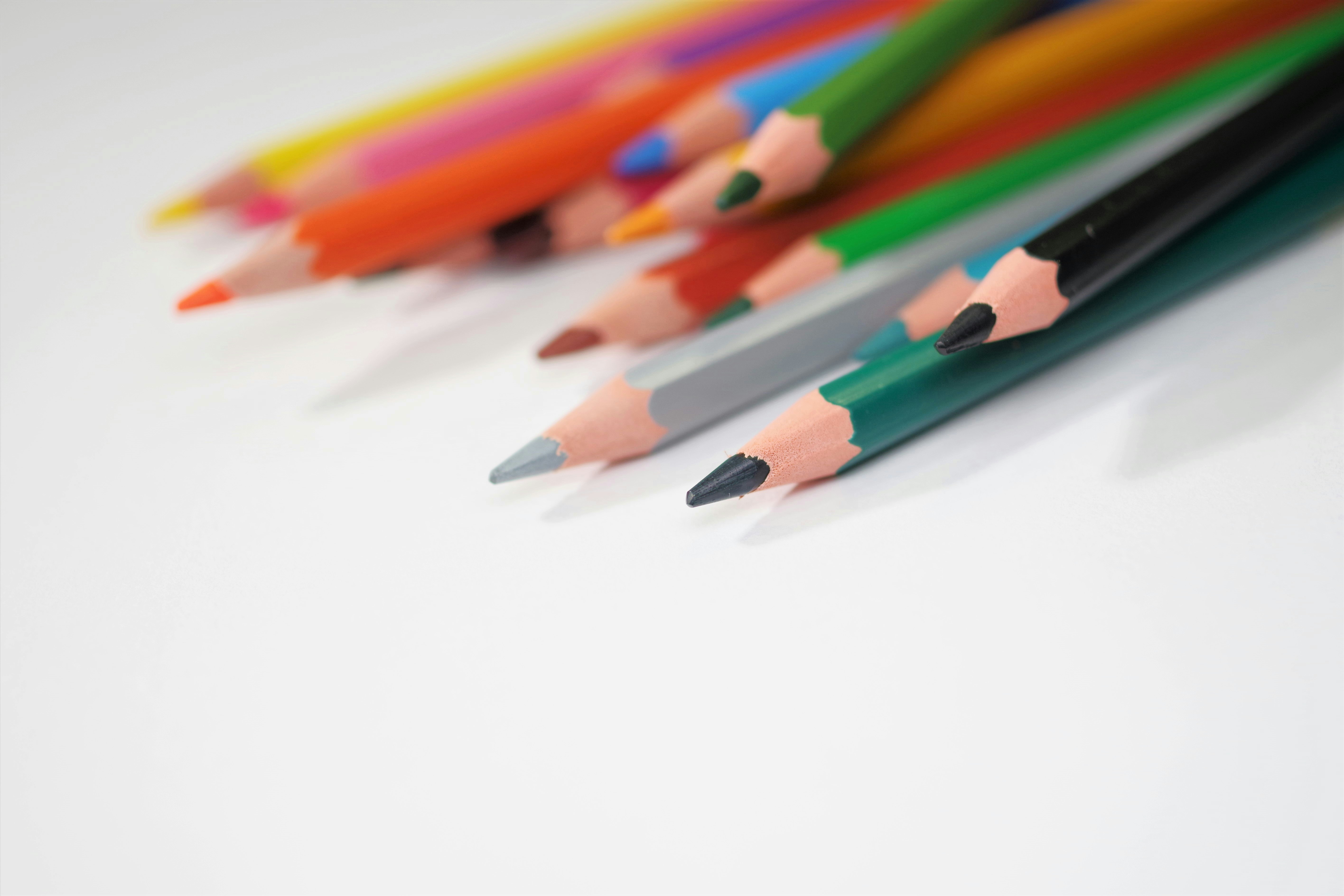 colored pencils arranged in a close-up