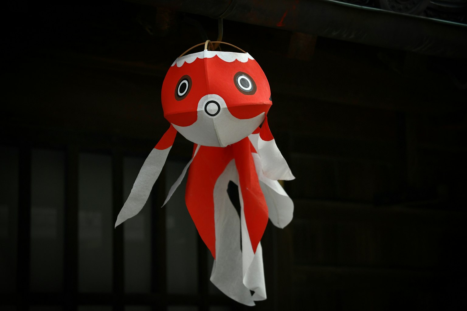 Red and white goldfish lantern hanging