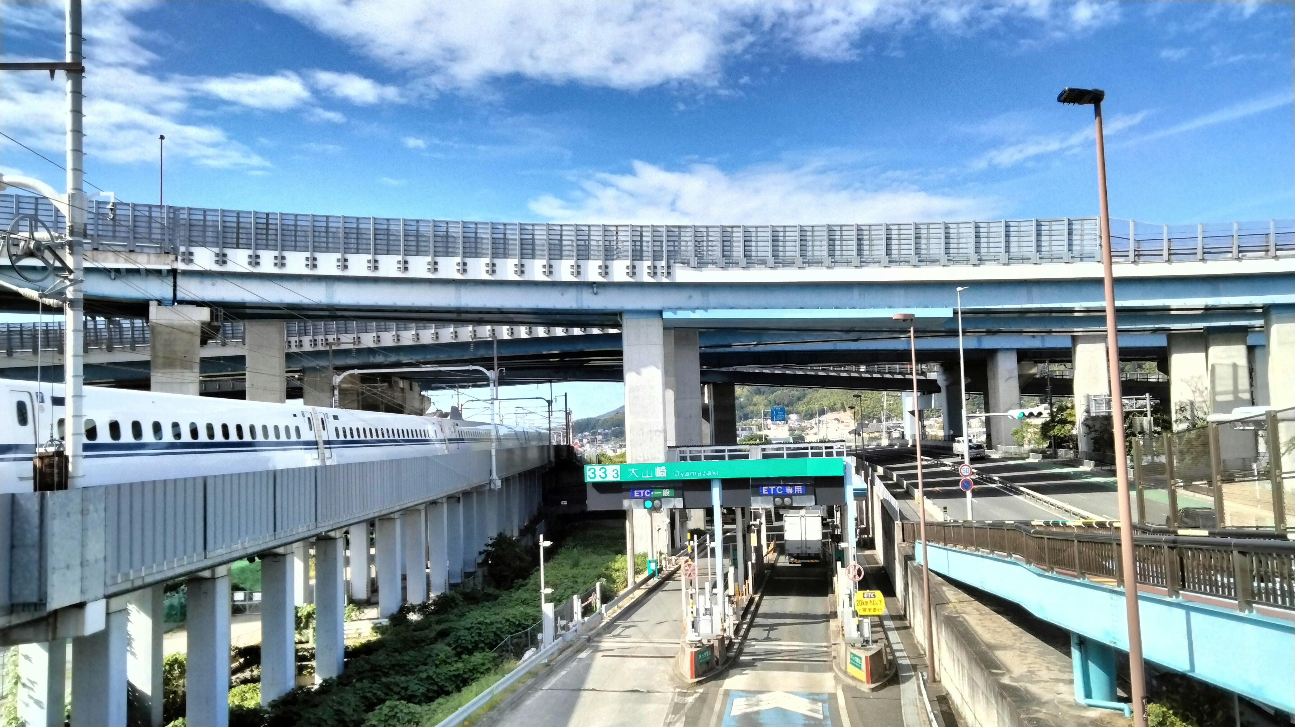 高架鐵軌與高架下通道的車站周邊景象