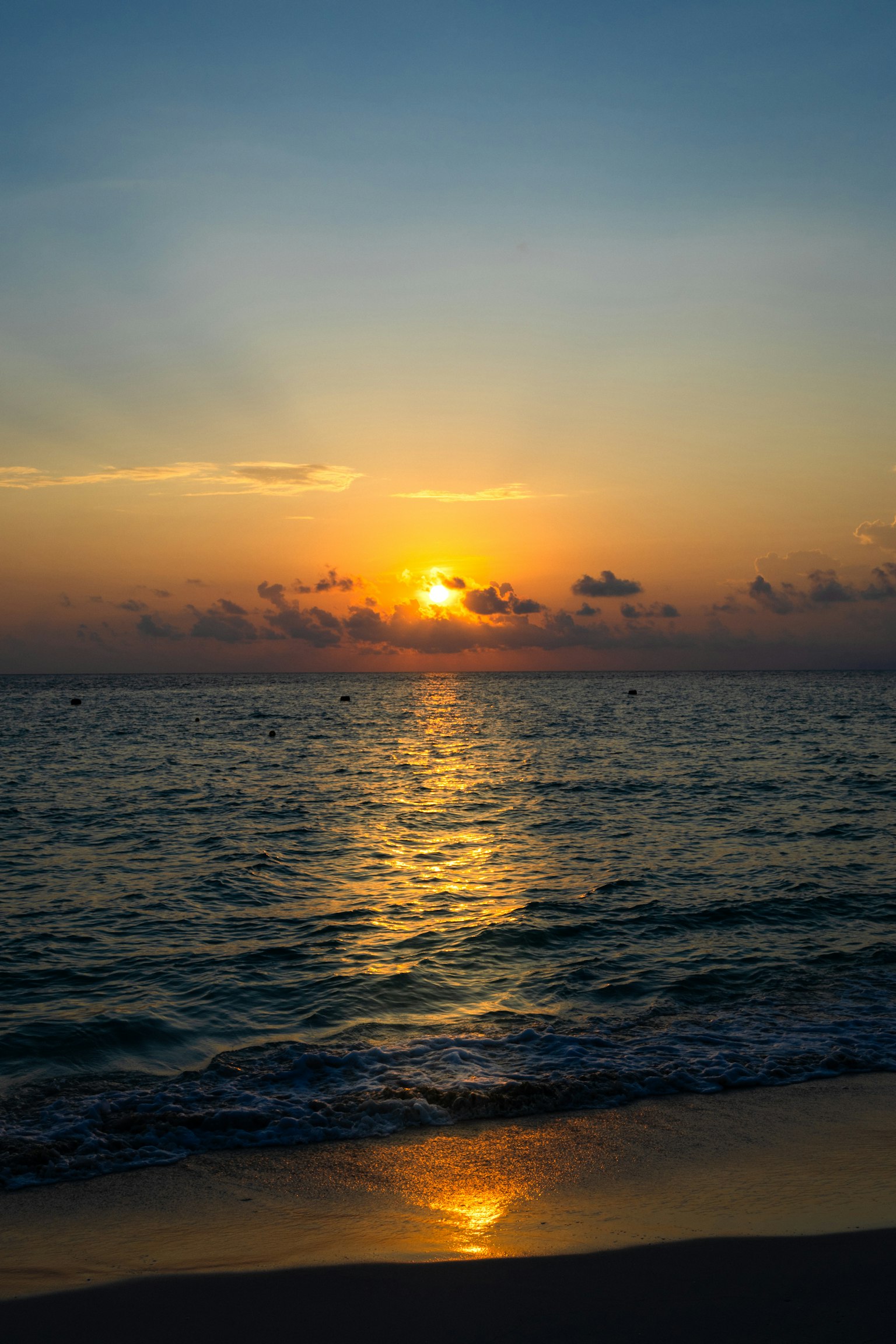 Stunning sunset over the ocean with colorful skies