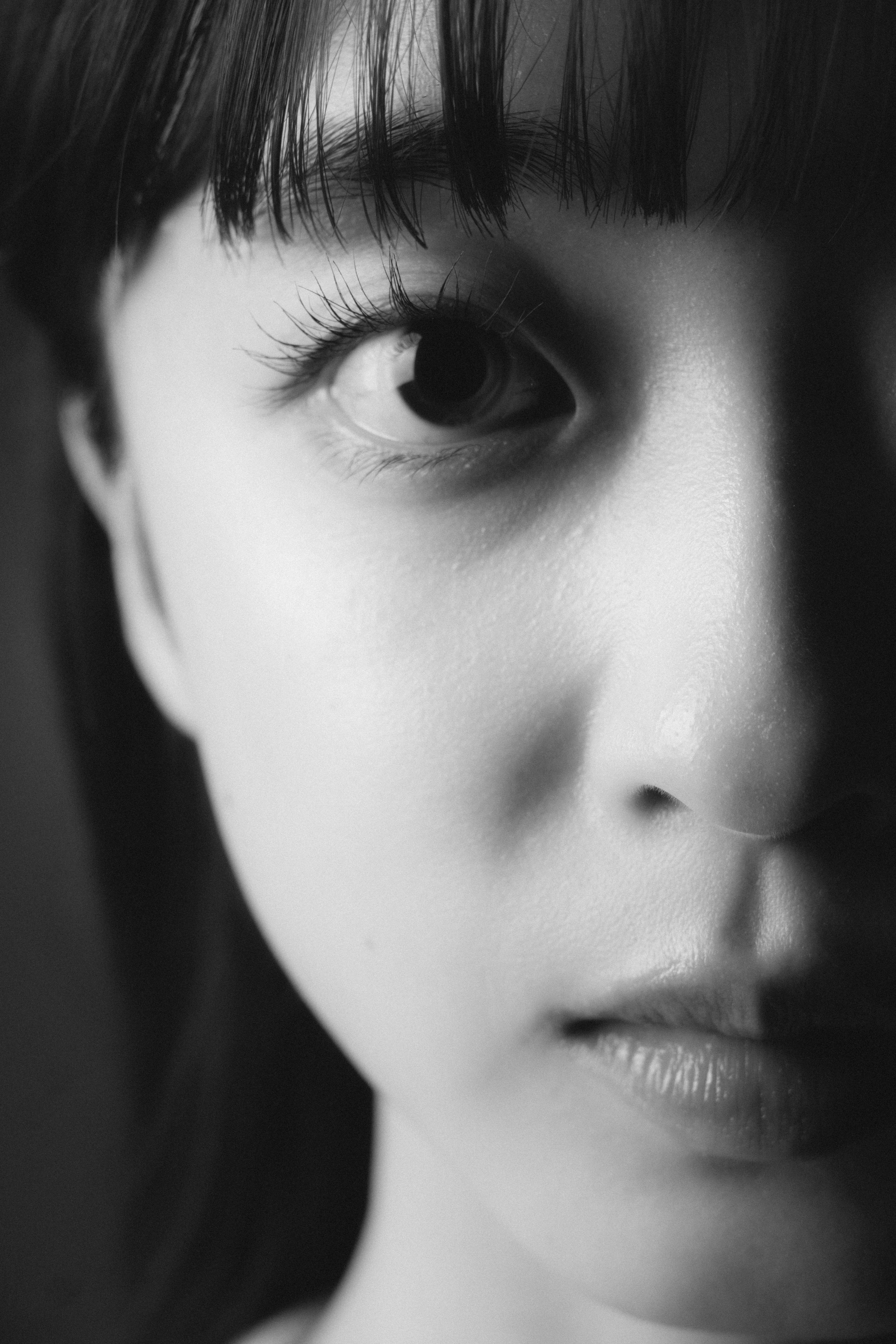 close-up of a woman in side profile