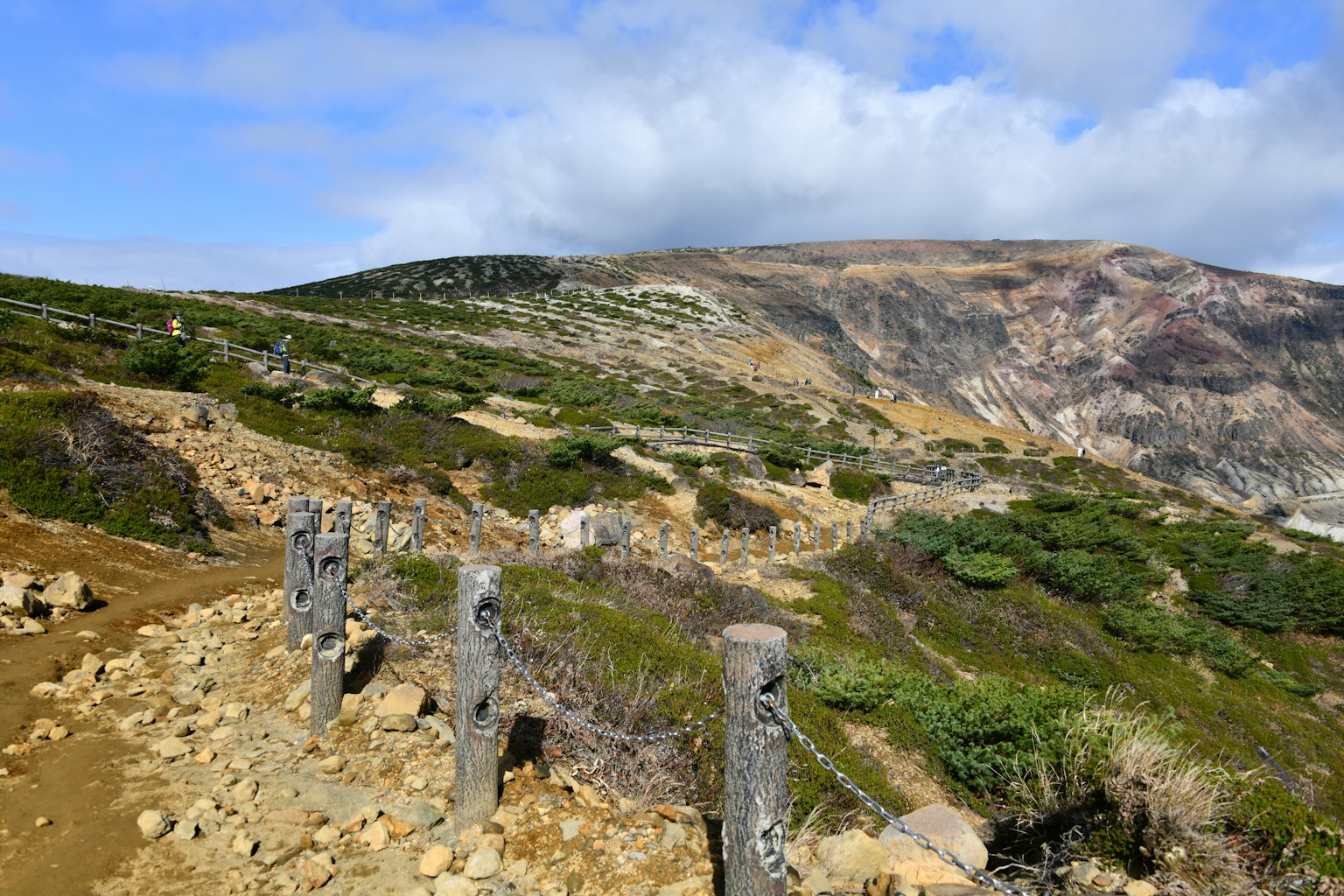 Sentier de montagne pittoresque avec un terrain rocheux et une verdure luxuriante