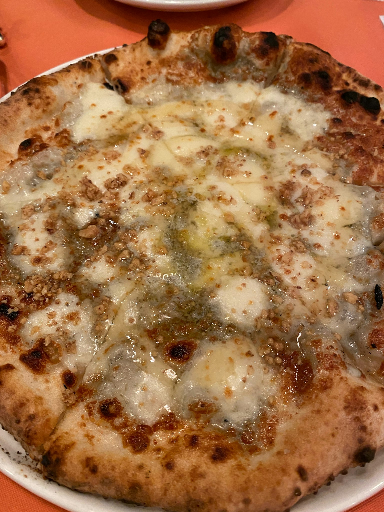 Pizza fraîchement cuite garnie de fromage fondu et de divers toppings