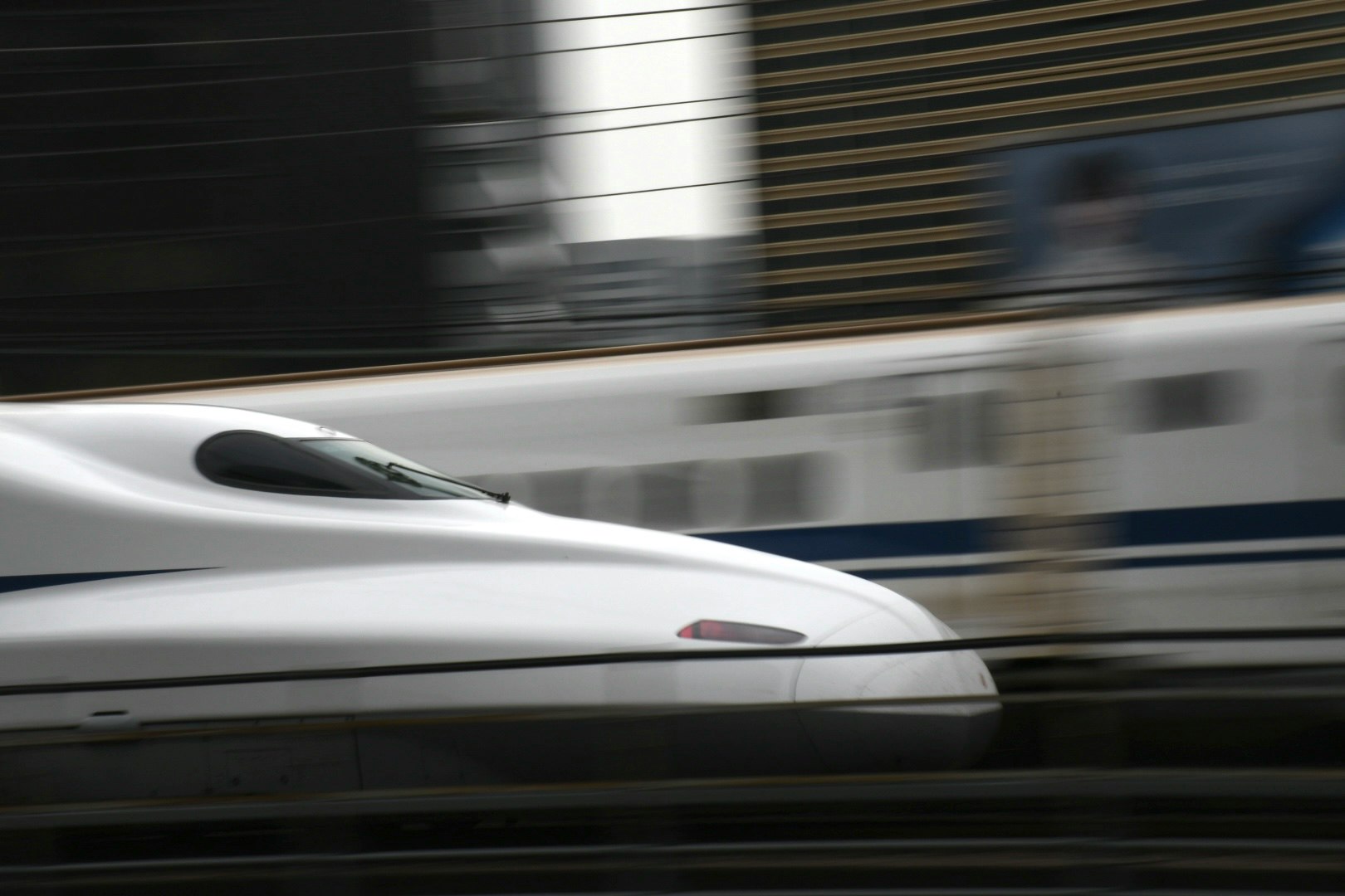 motion blur of a high-speed train passing by