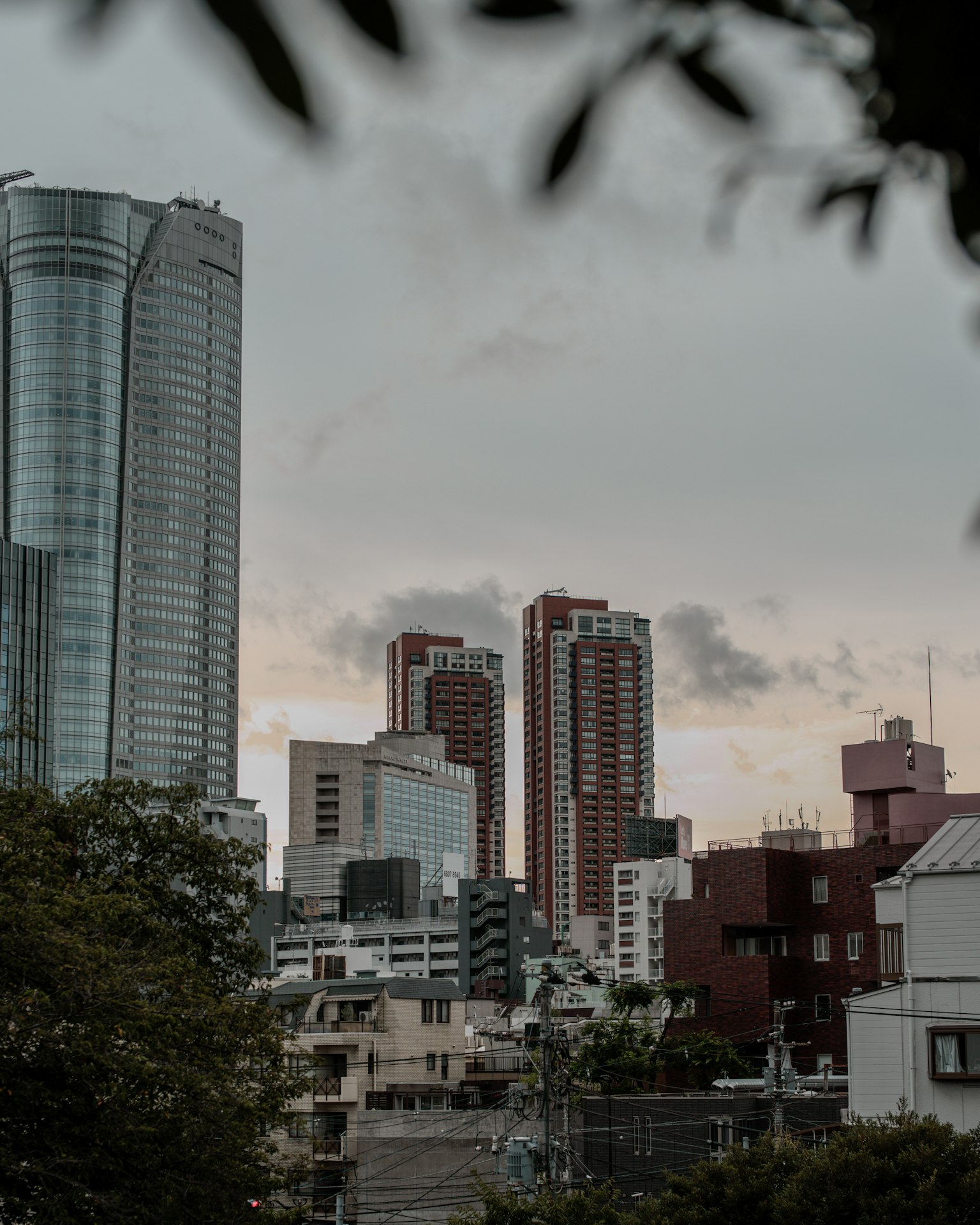 东京天际线包含摩天大楼和黄昏天空