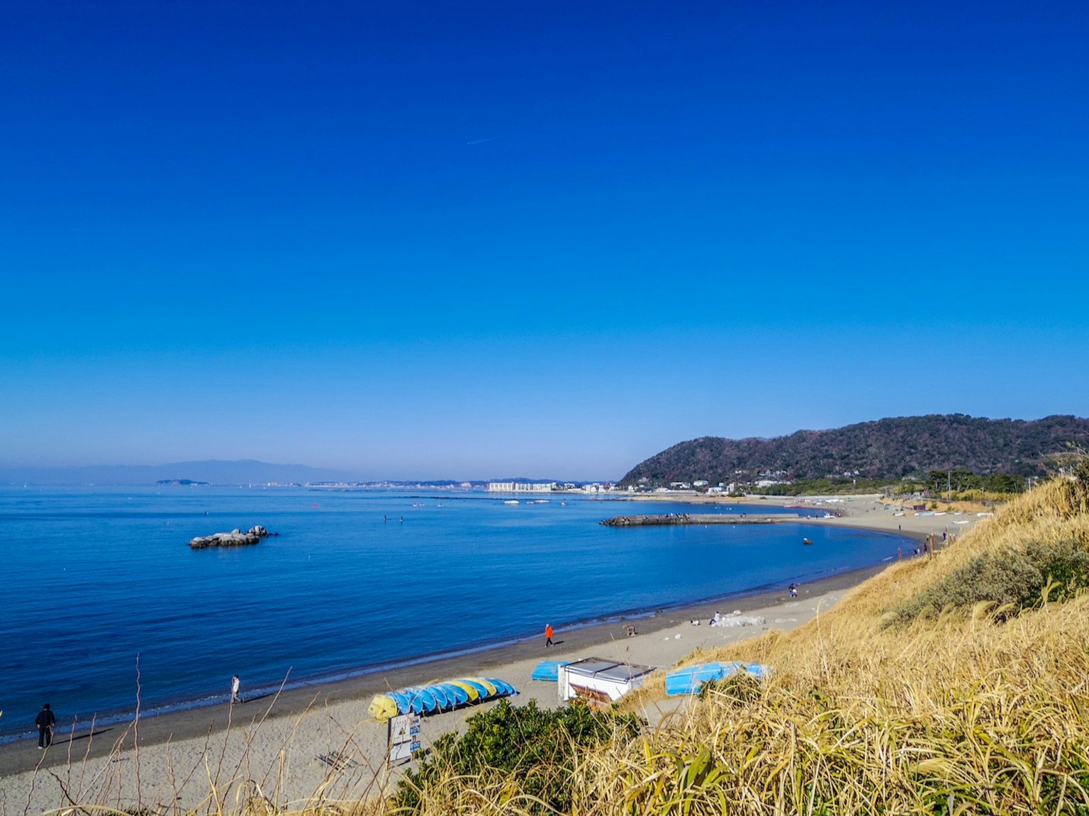 Beautiful beach landscape with blue sky and calm sea