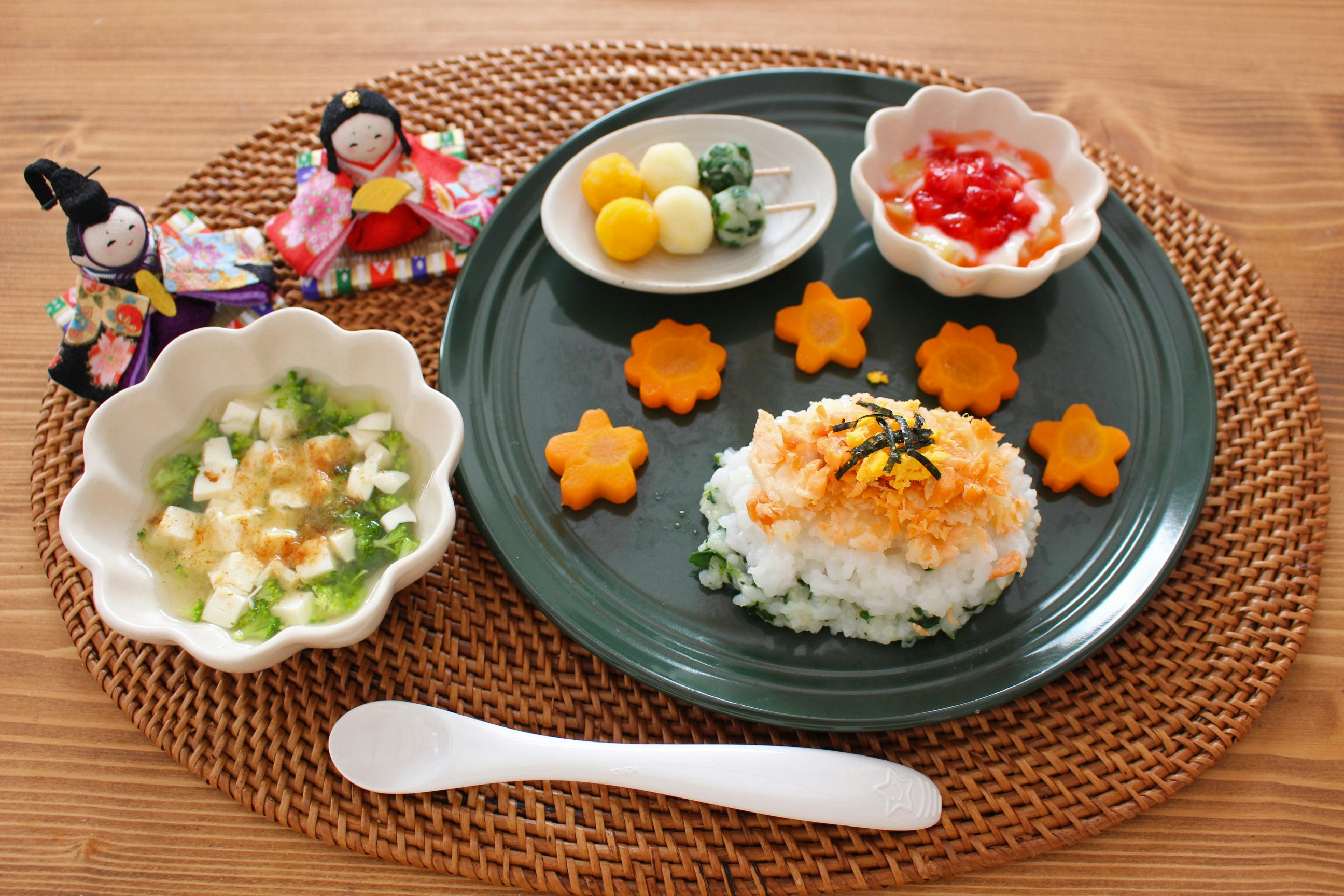 character-style kids meal plate on a tray image