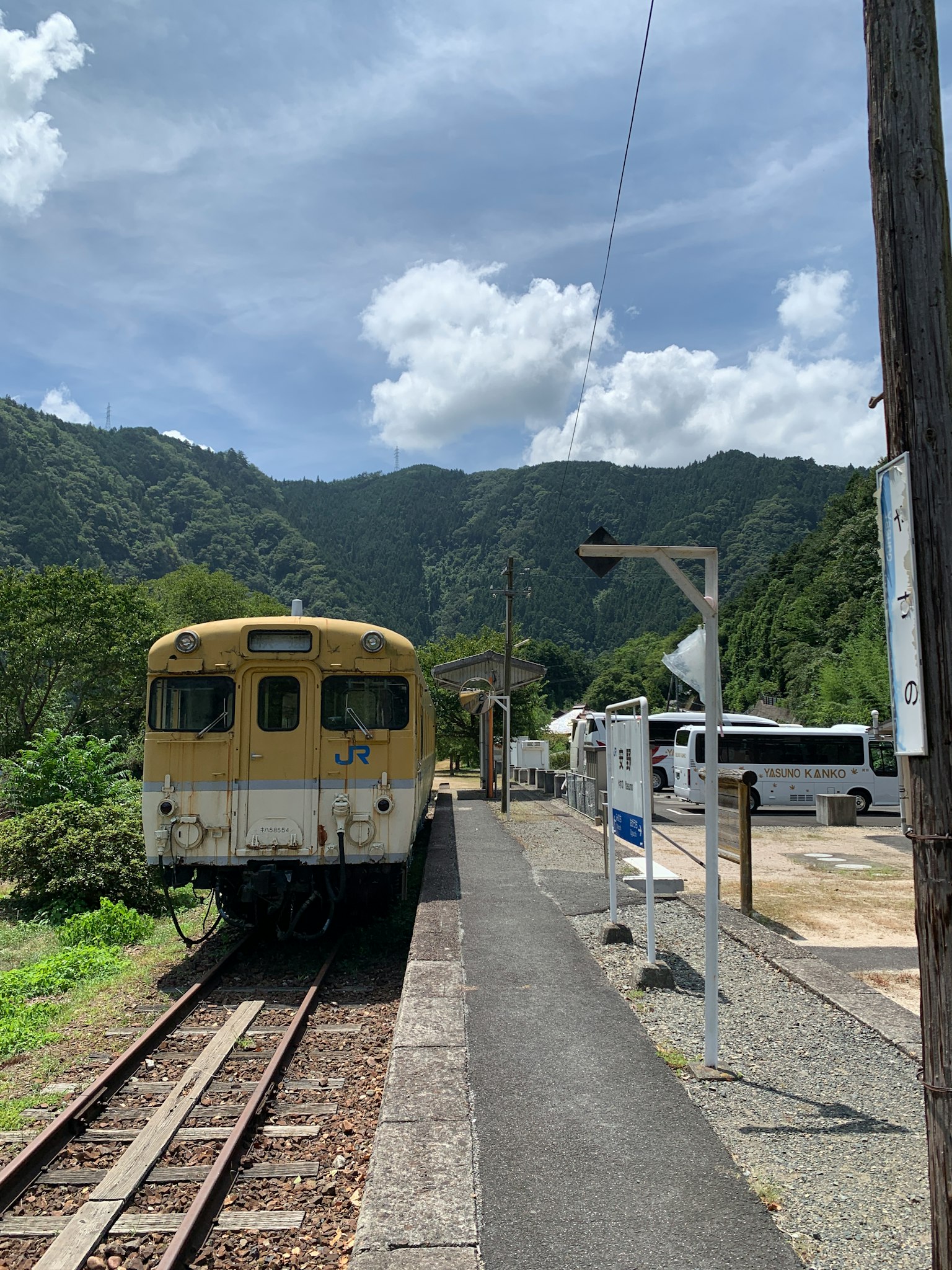 停靠在山環繞車站的舊火車