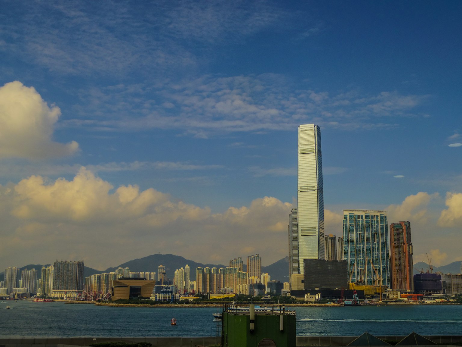 Toàn cảnh đường chân trời Hong Kong với các tòa nhà cao tầng