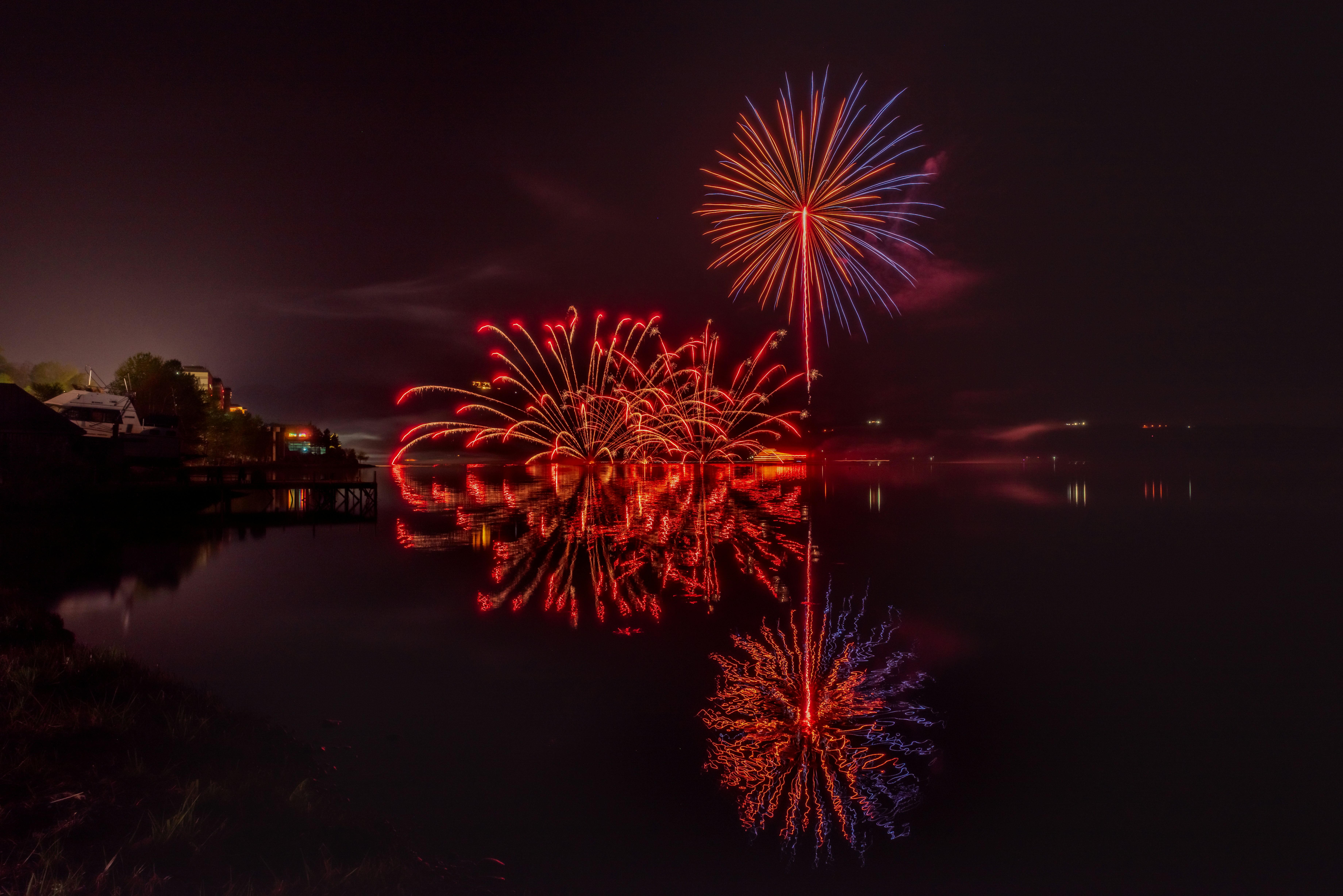 fireworks over Lake Toya