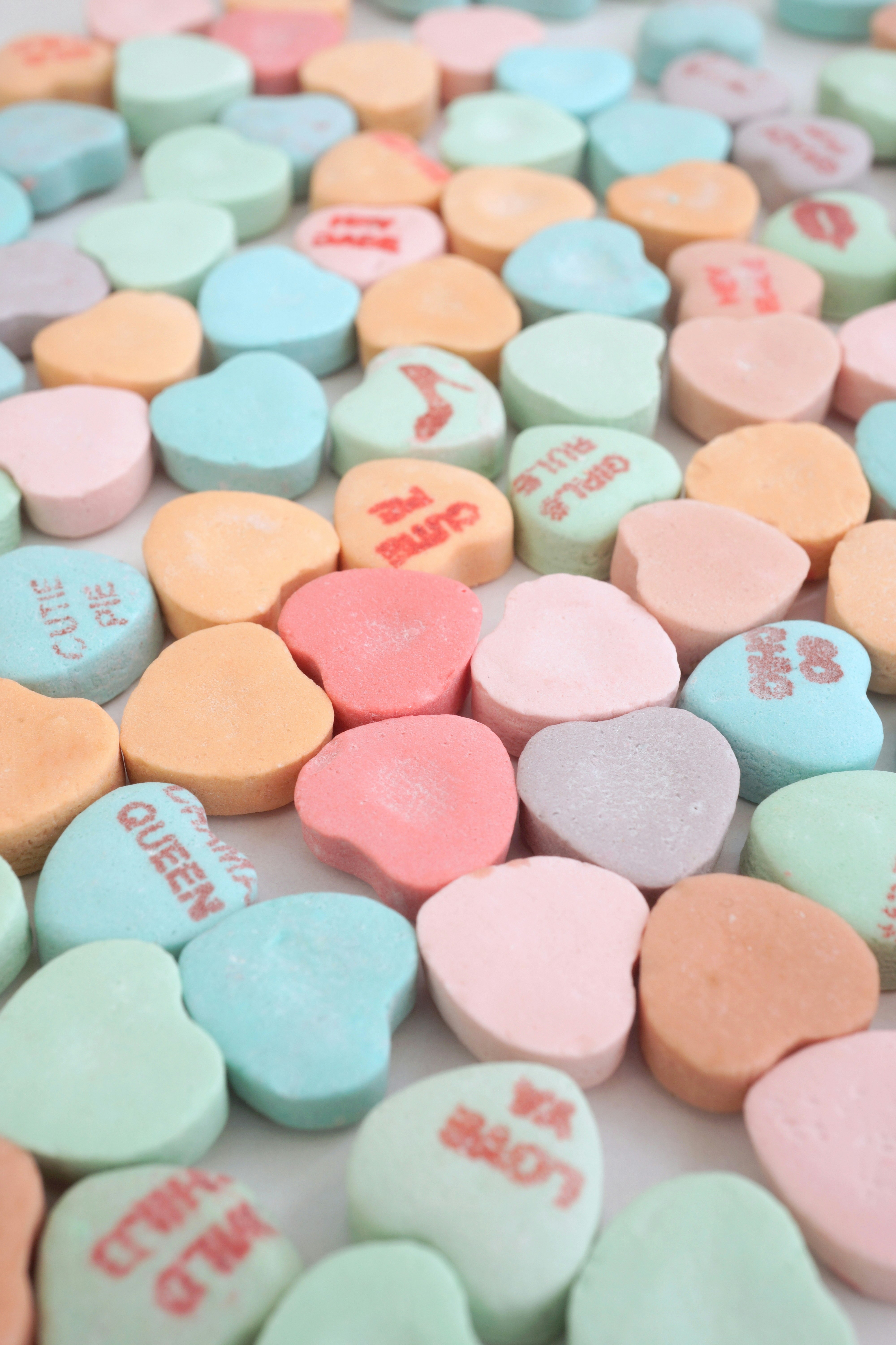 assorted colorful heart-shaped candies