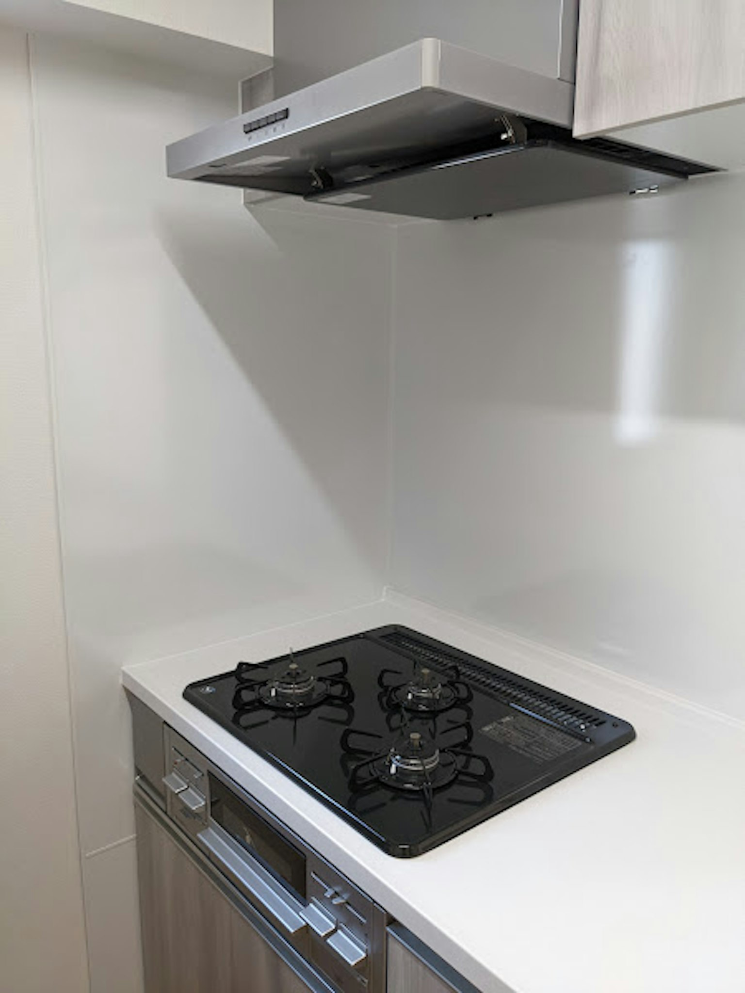 Cocina moderna con estufa a gas y campana