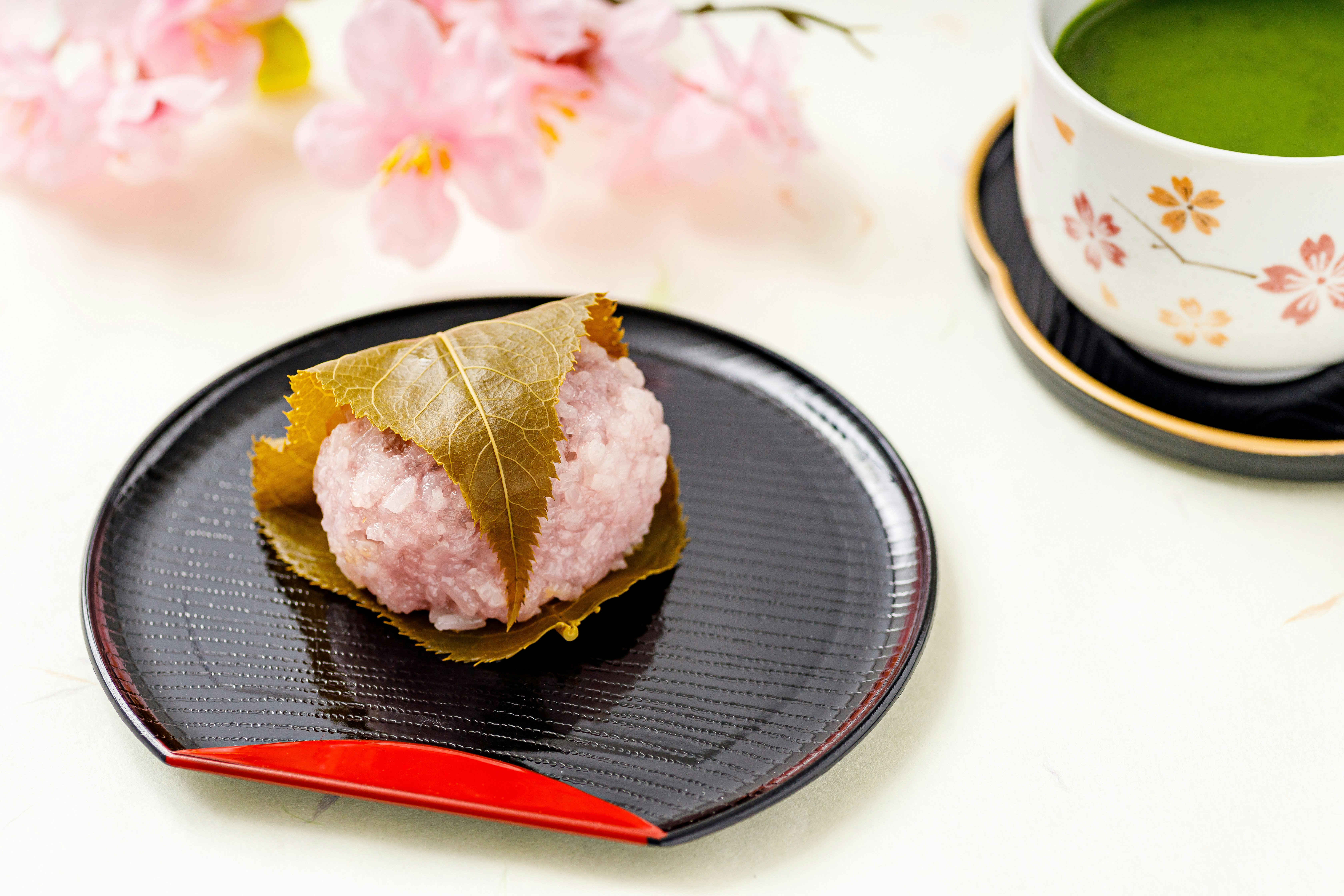 桜餅と抹茶の和菓子セット