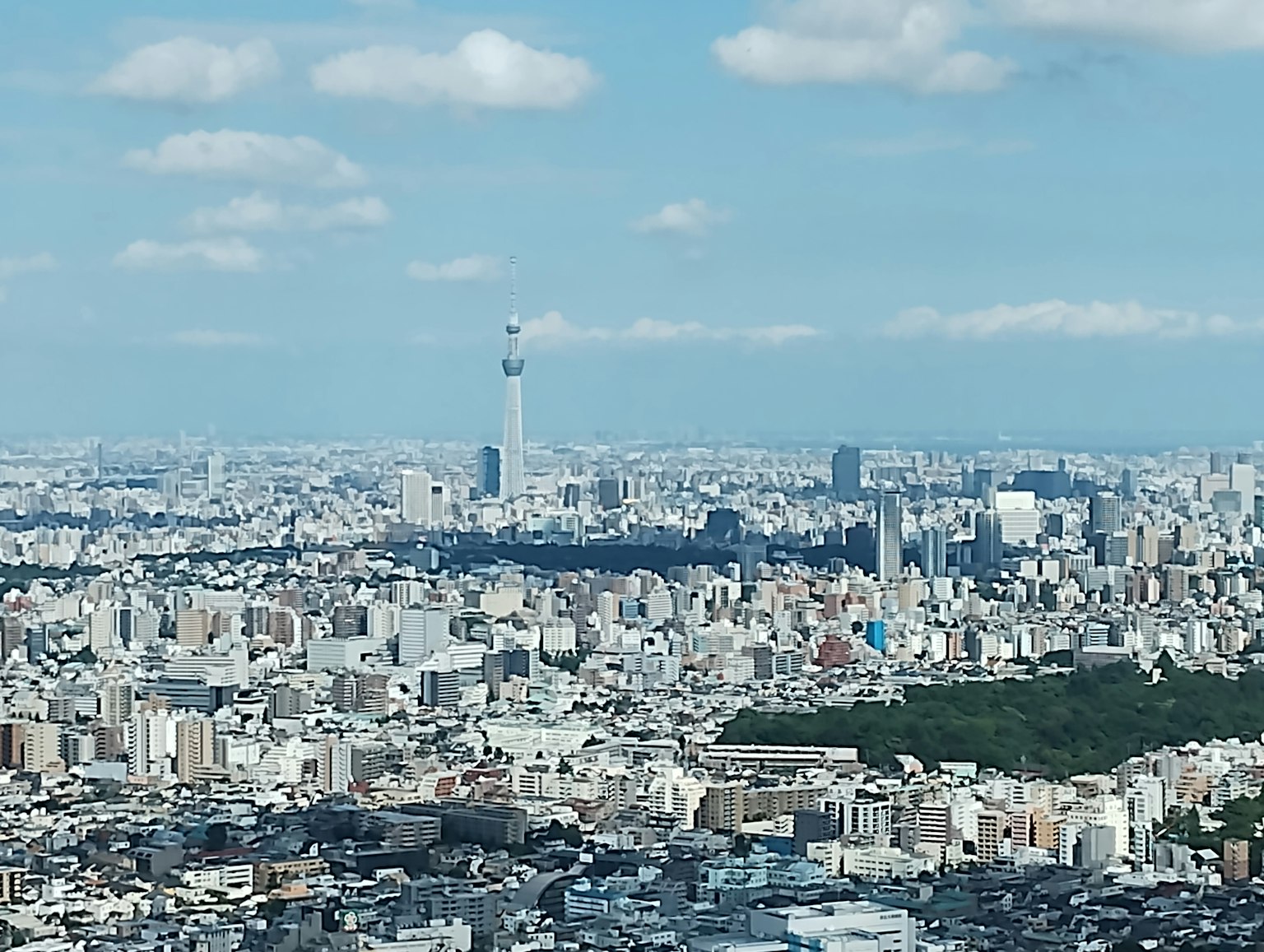 Pemandangan kota Tokyo dengan Tokyo Skytree terlihat