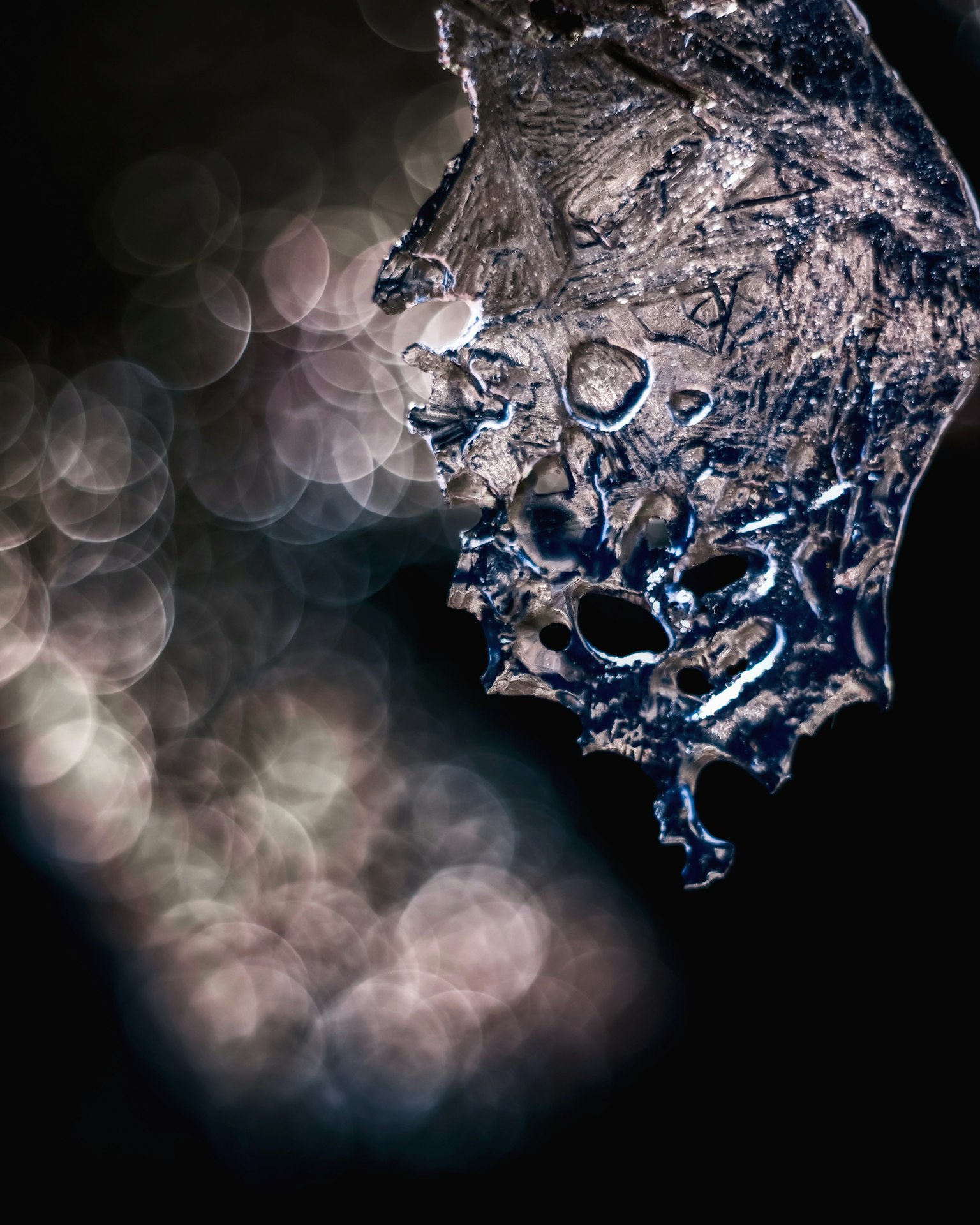Image showing intricate details of a transparent object against a dark background