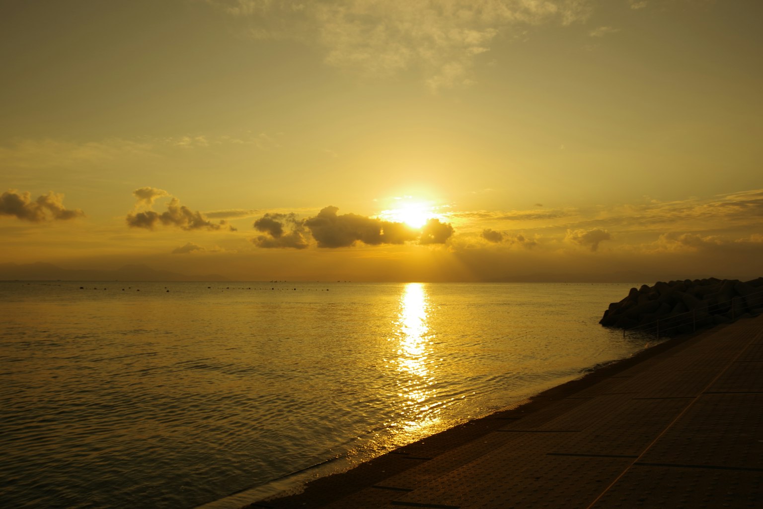 Beautiful landscape of the sunset over the sea