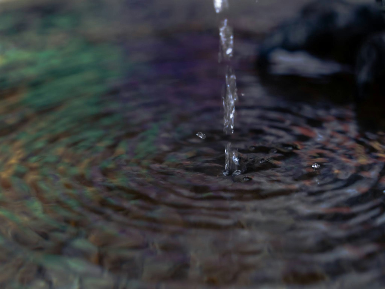A beautiful natural scene of water flowing creating ripples