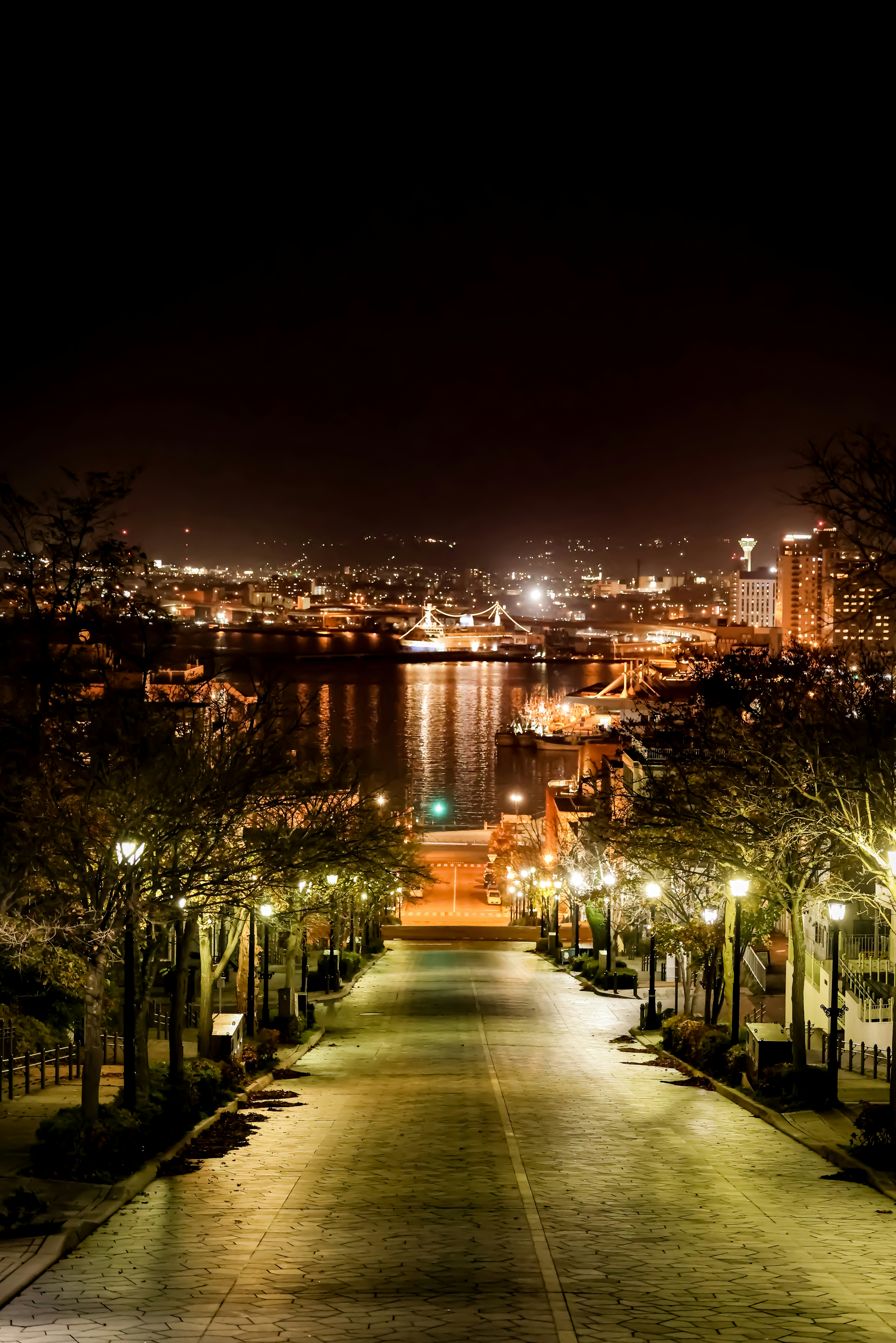 Pemandangan malam Hakodate dari Hachiman-zaka