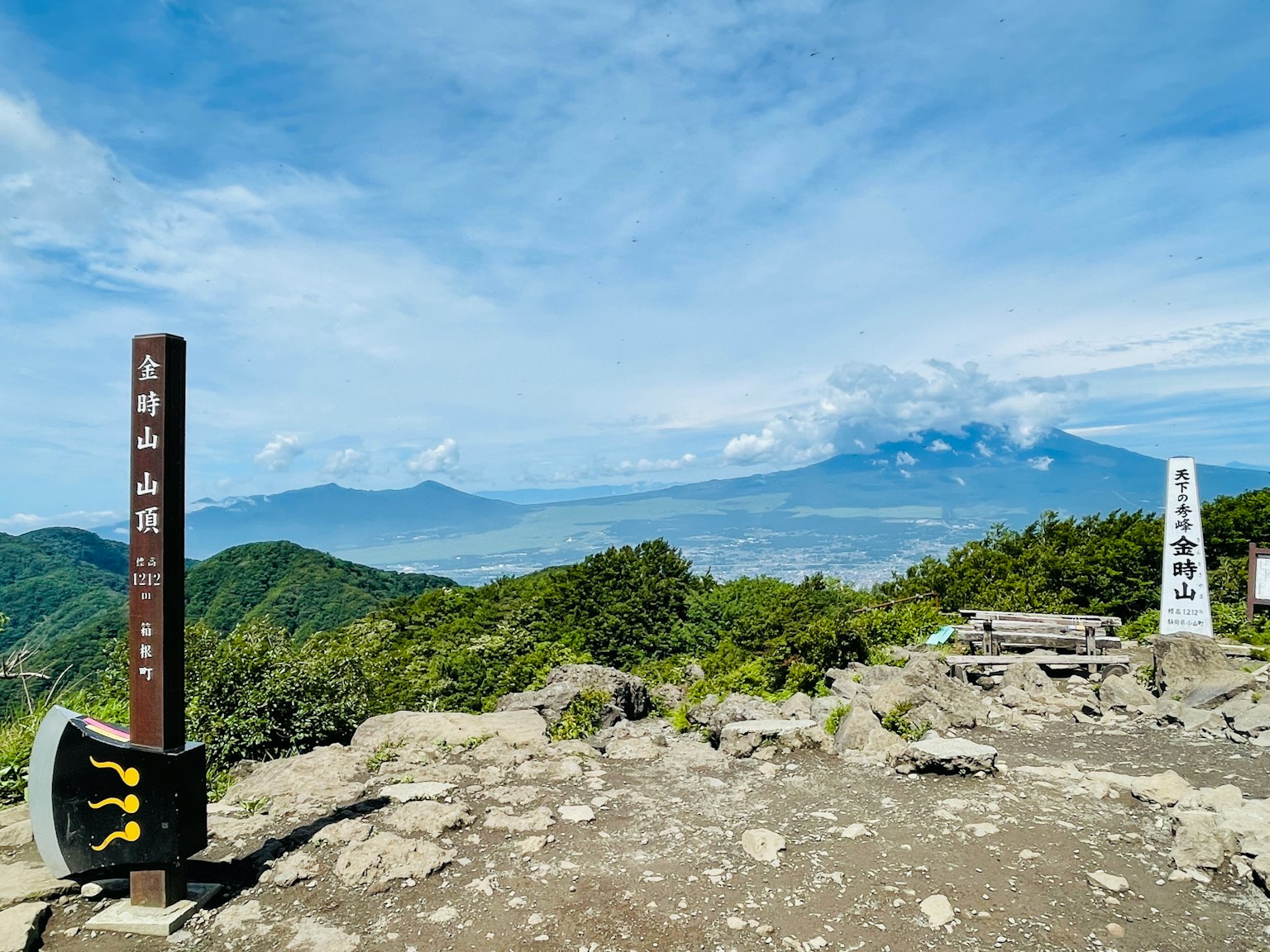 ทิวทัศน์ที่สวยงามจากยอดเขาพร้อมป้าย