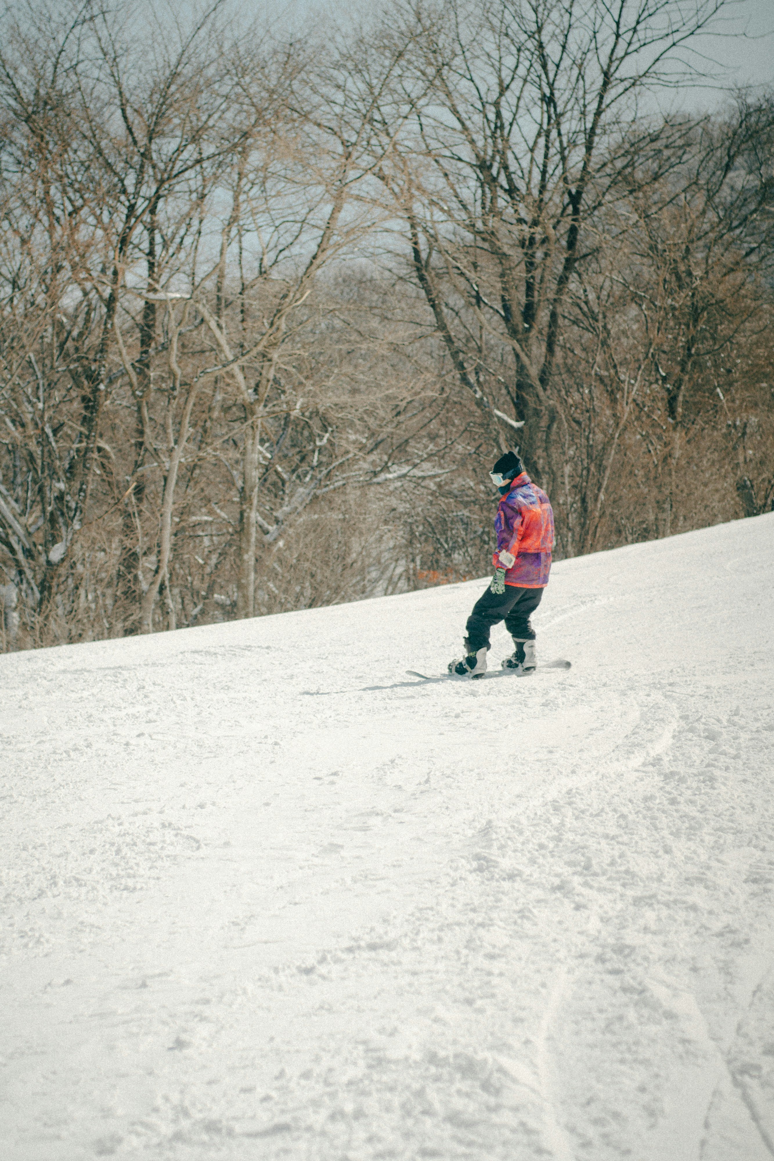 person snowboarding on a snowy slope