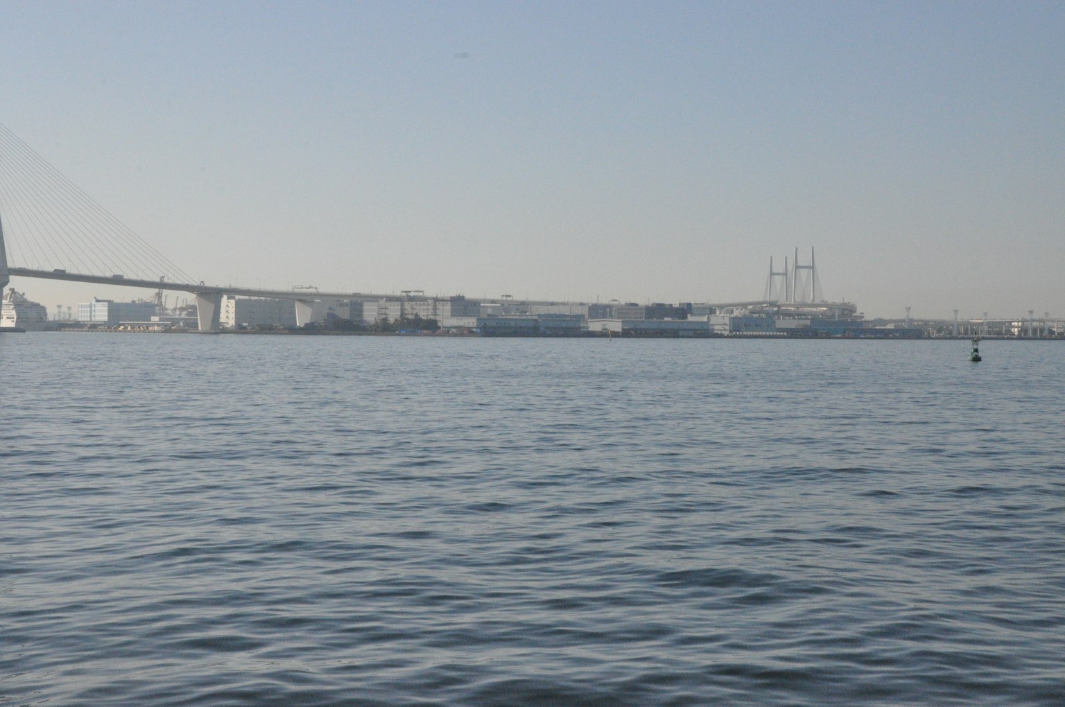 City skyline with a bridge over calm water