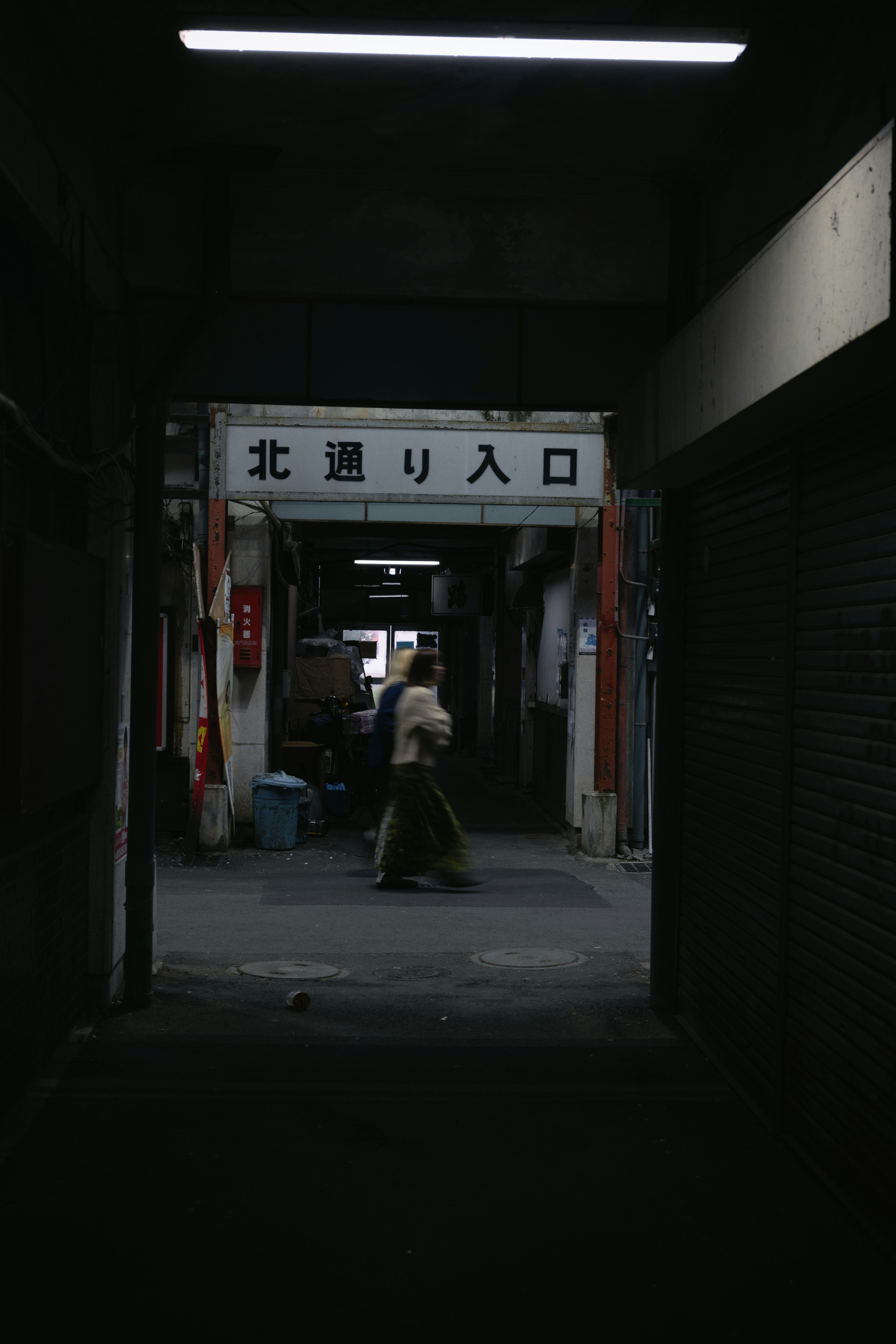 dim alley passage with a sign reading “North Street Entrance” image