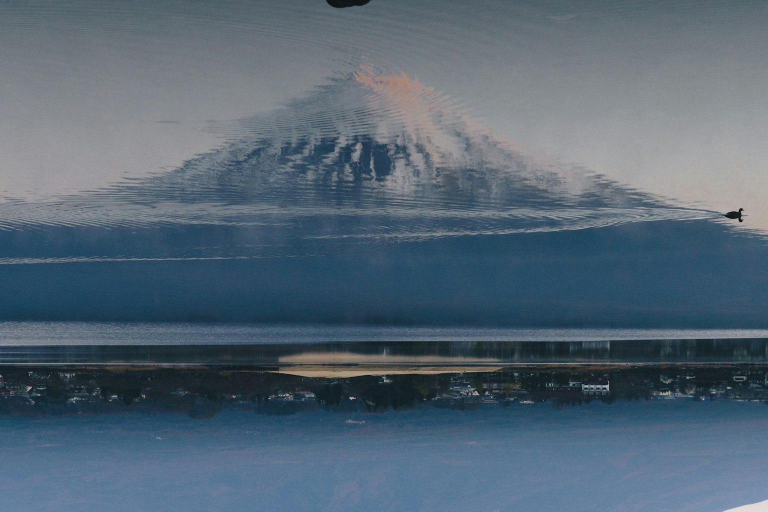 Stunning view of Mount Fuji reflected in the lake