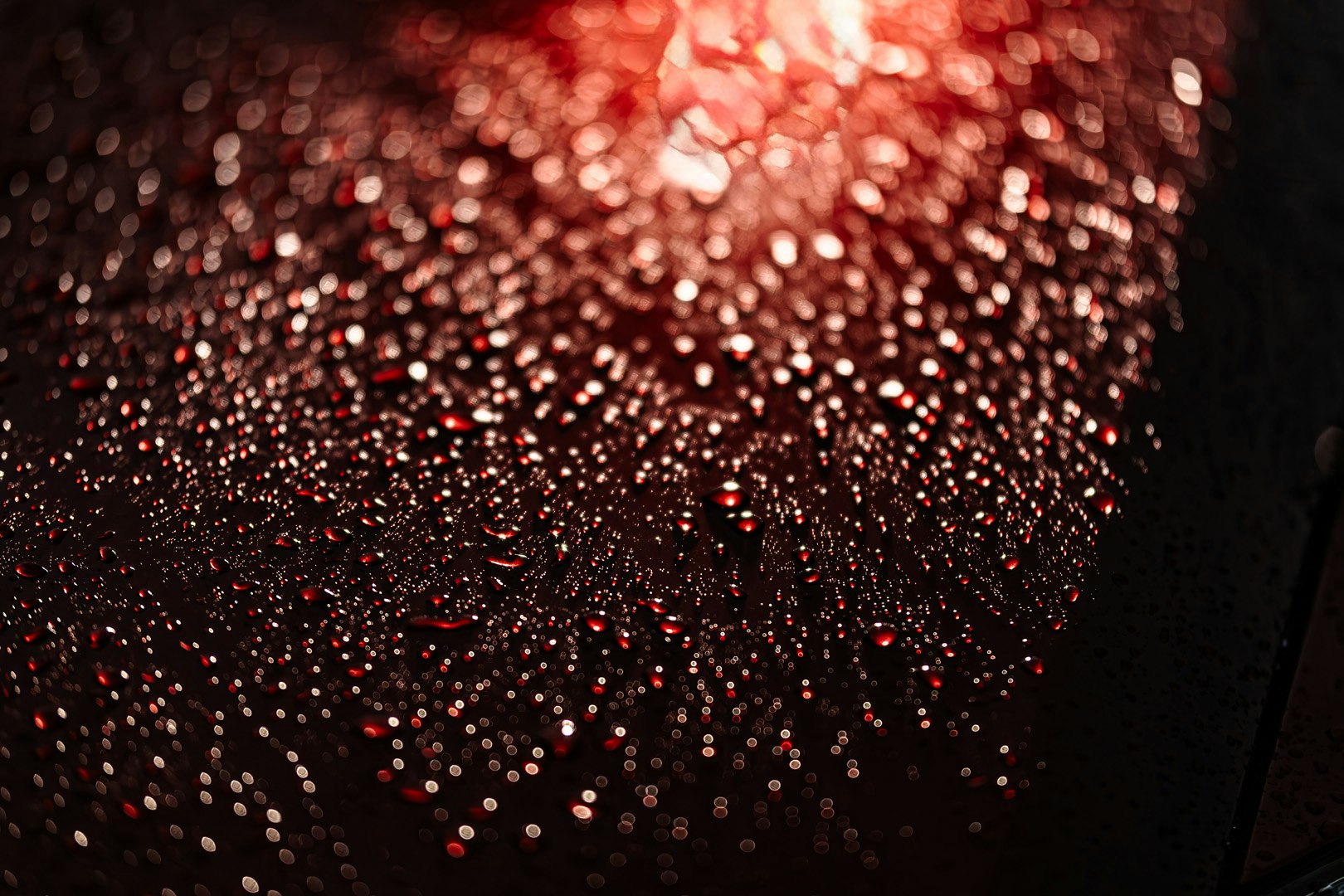 深色背景中漂浮的光點散景
