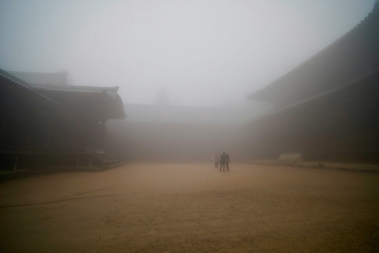 書写山円教寺の霧の参道