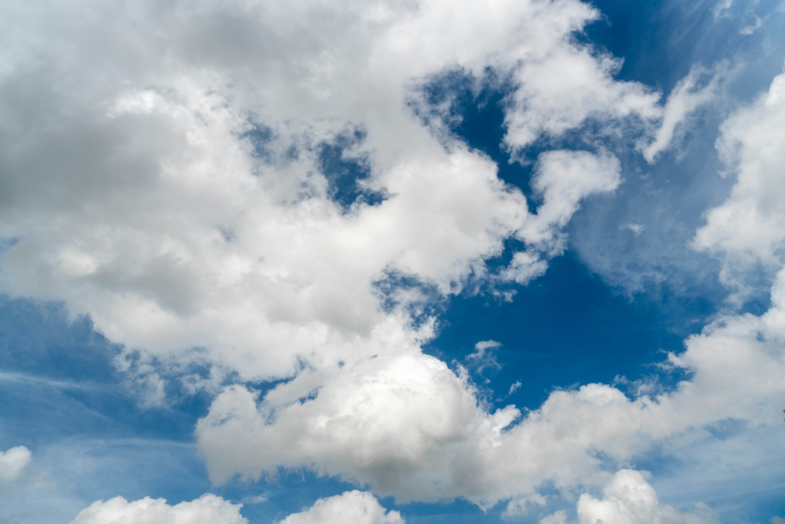 Beautiful view of white clouds floating in blue sky