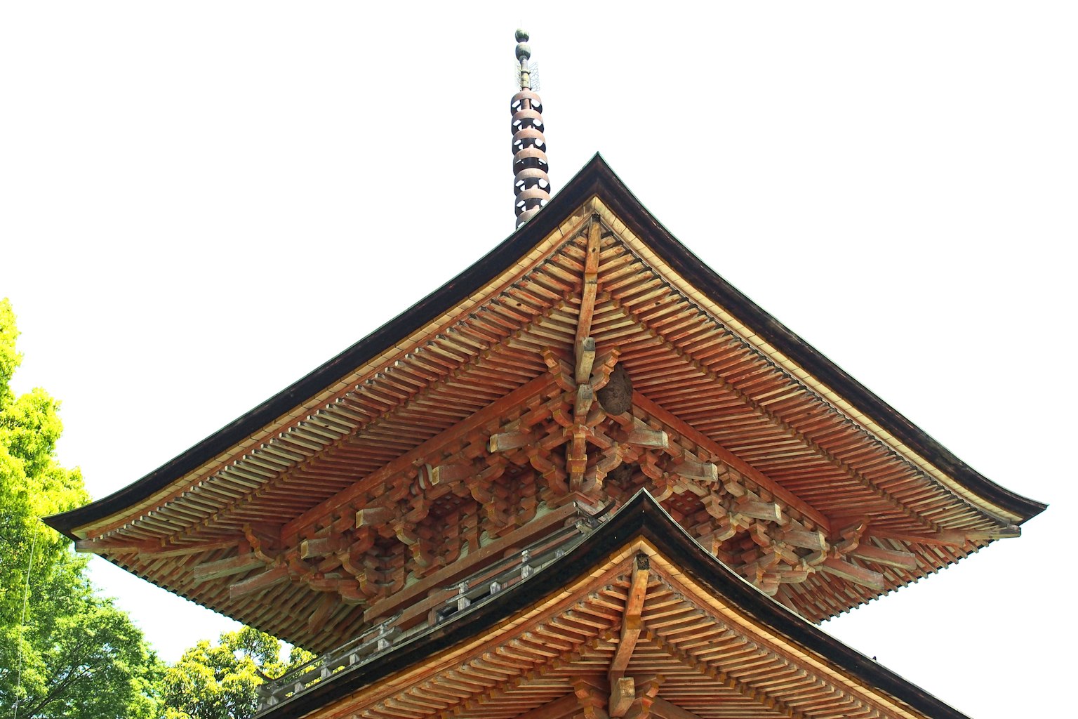 Detailed view of a beautiful pagoda roof with intricate carvings