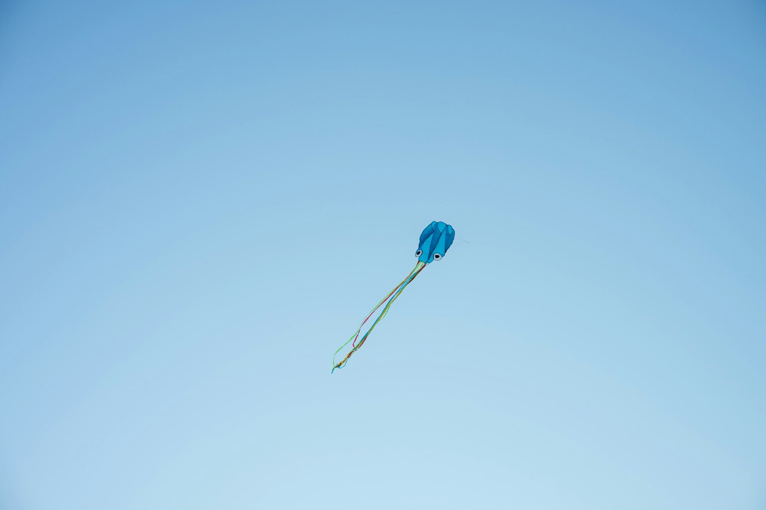 一隻藍色的水母漂浮在天空中