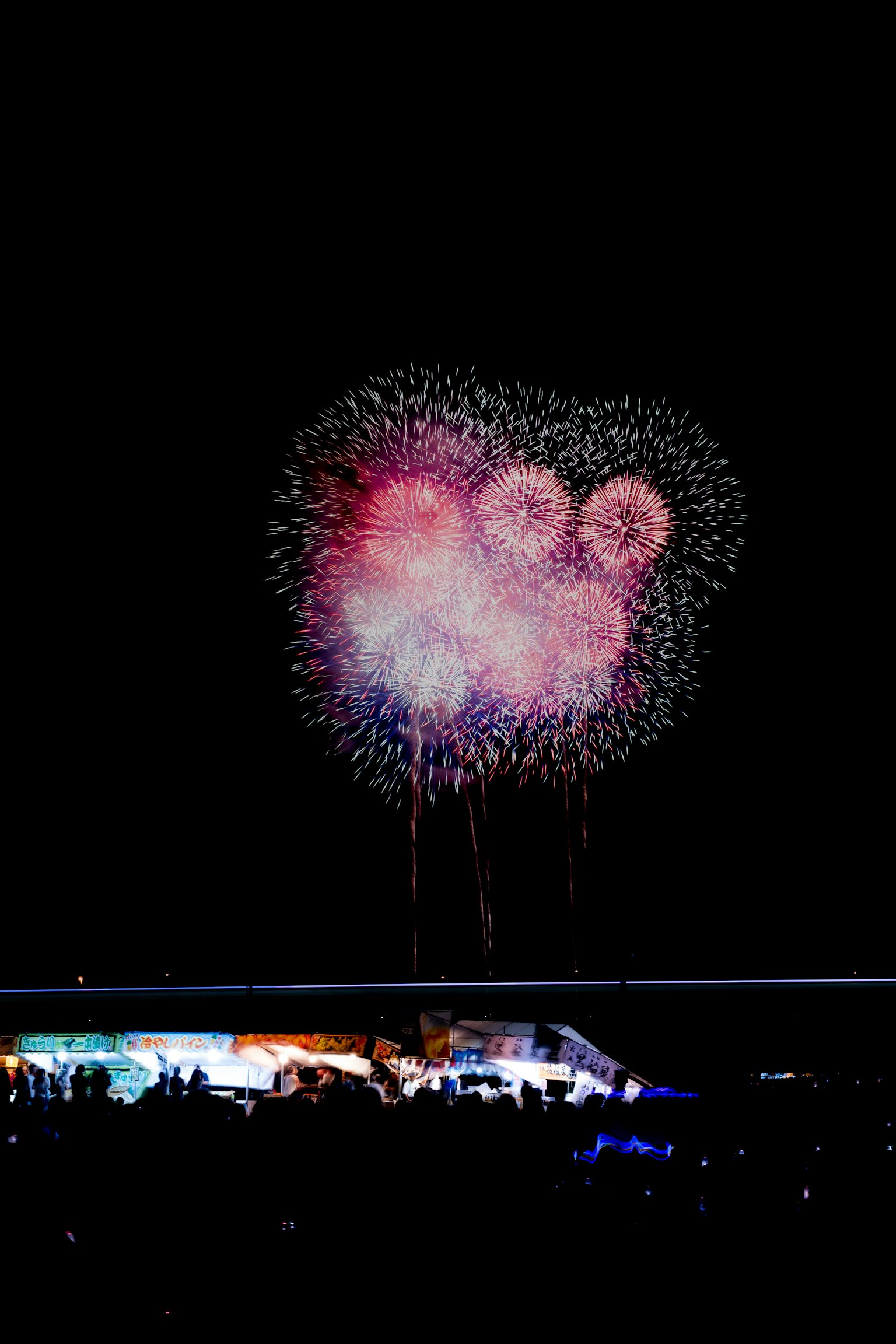 Espectáculo de fuegos artificiales coloridos en el cielo nocturno