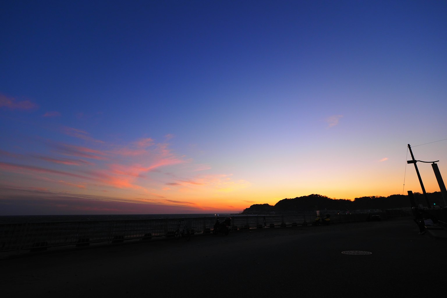 Beautiful coastal sunset with vibrant sky colors