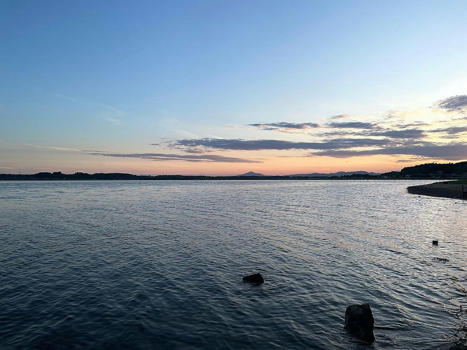 Calm sea with a sunset view