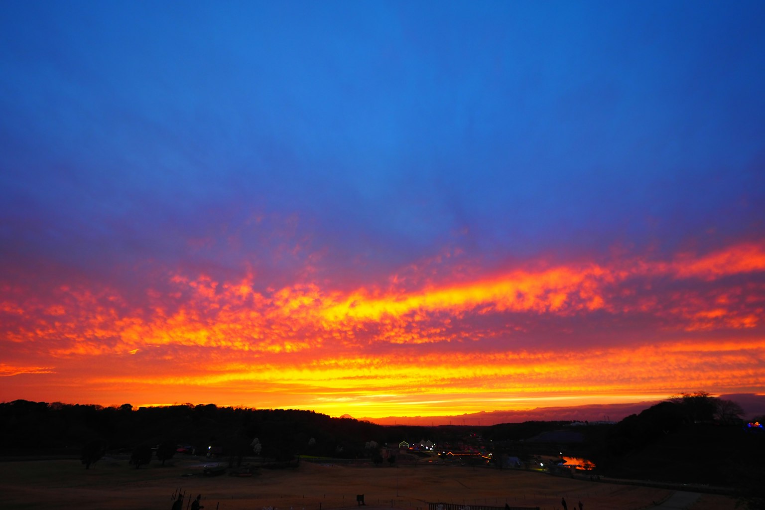 Beautiful sunset view with blue and orange gradient
