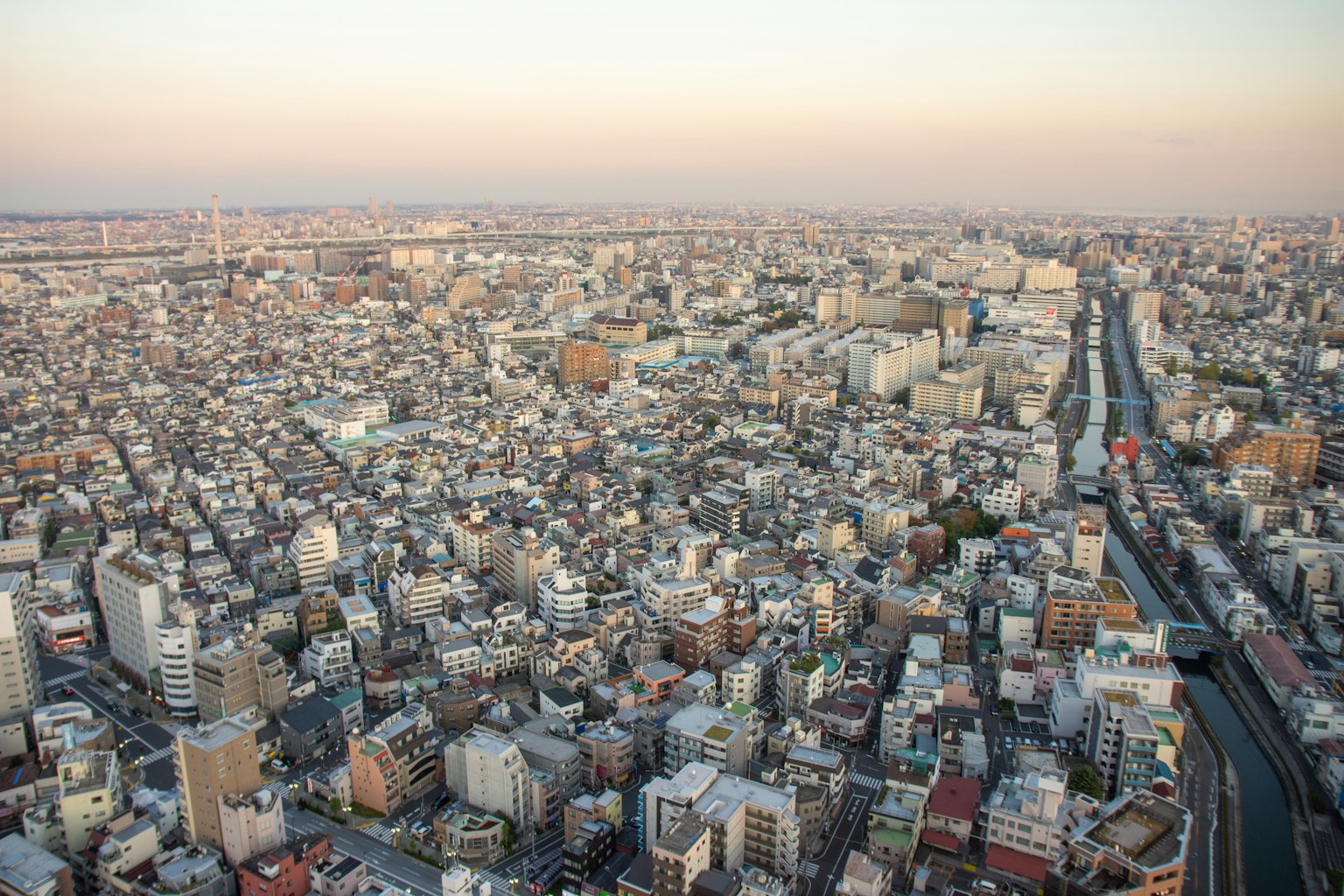 Aerial view of Tokyo showcasing a sprawling urban landscape