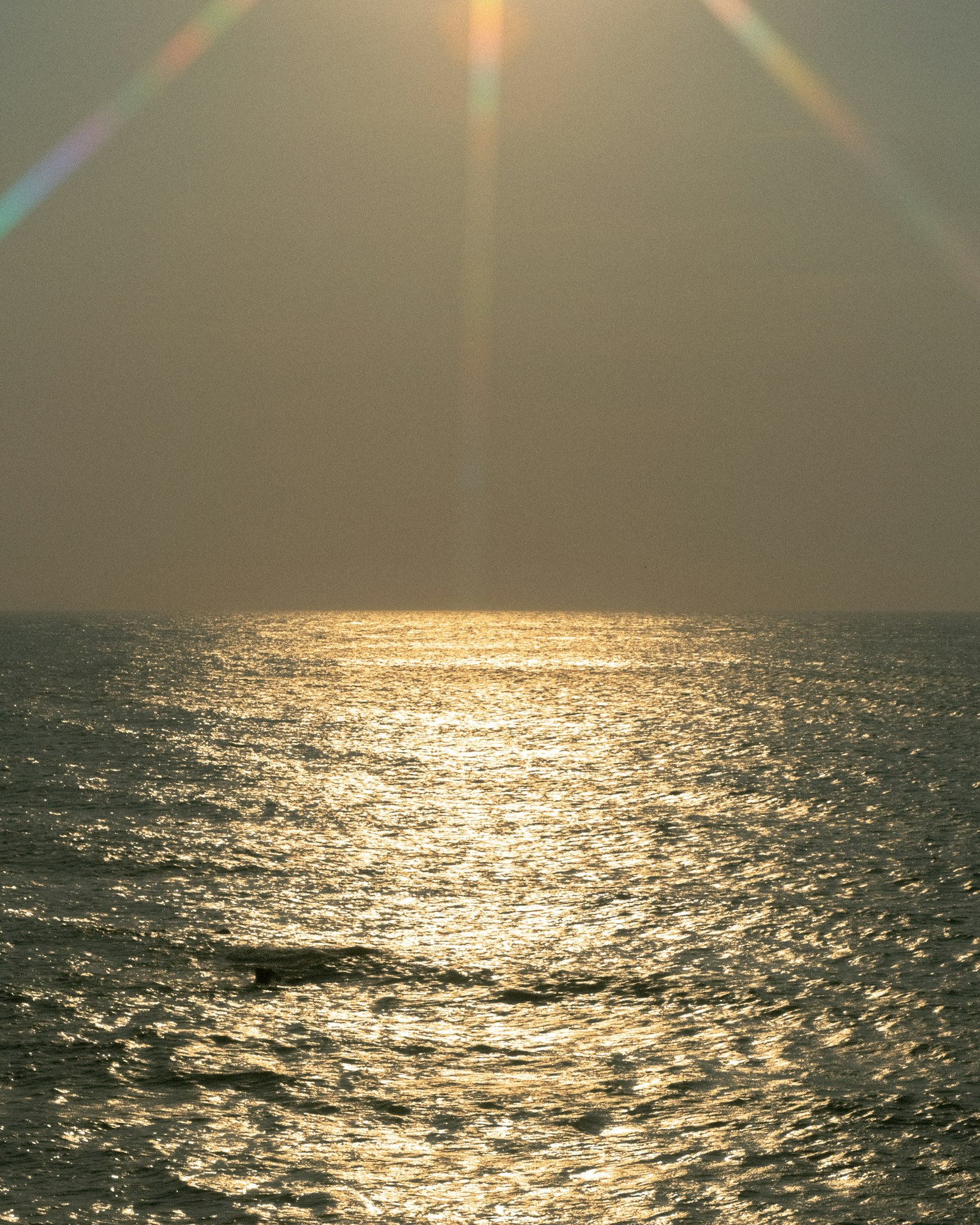 Lumière du soleil se reflétant sur les vagues de l'océan avec une douce lueur